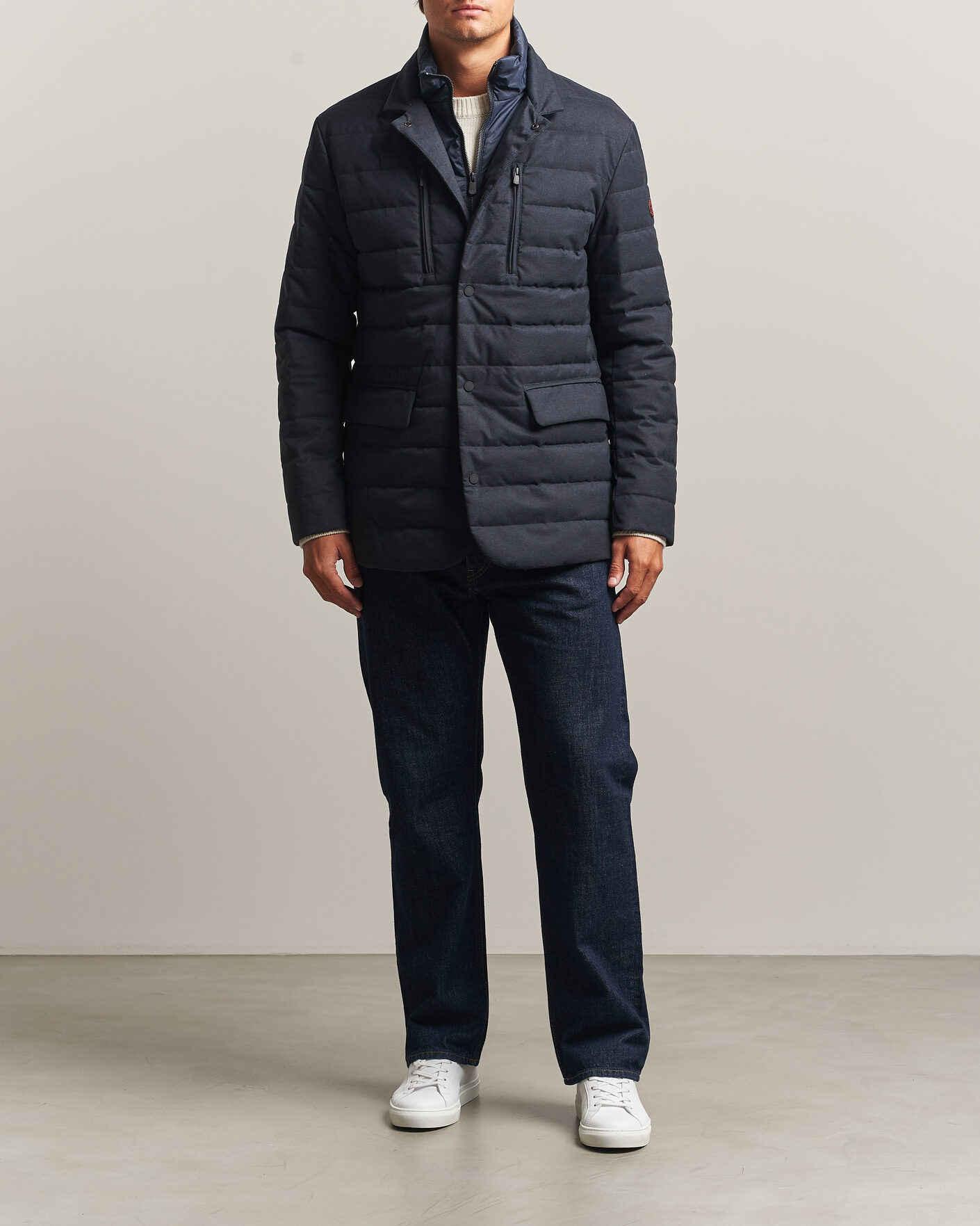 Hombres | Abrigos y chaquetas | Save The Duck | Felipe Padded Flannel Jacket Navy Blue