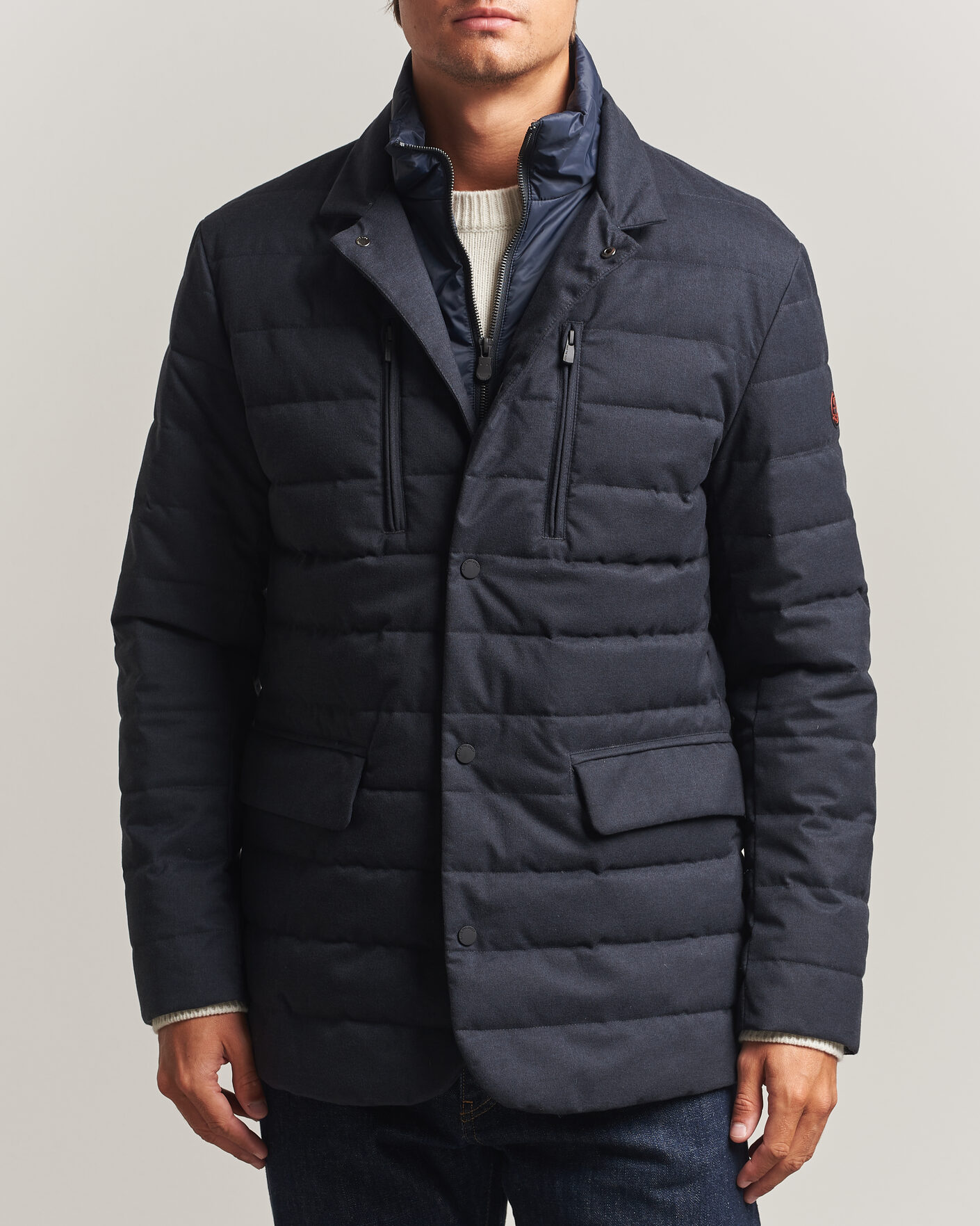 Hombres | Abrigos y chaquetas | Save The Duck | Felipe Padded Flannel Jacket Navy Blue