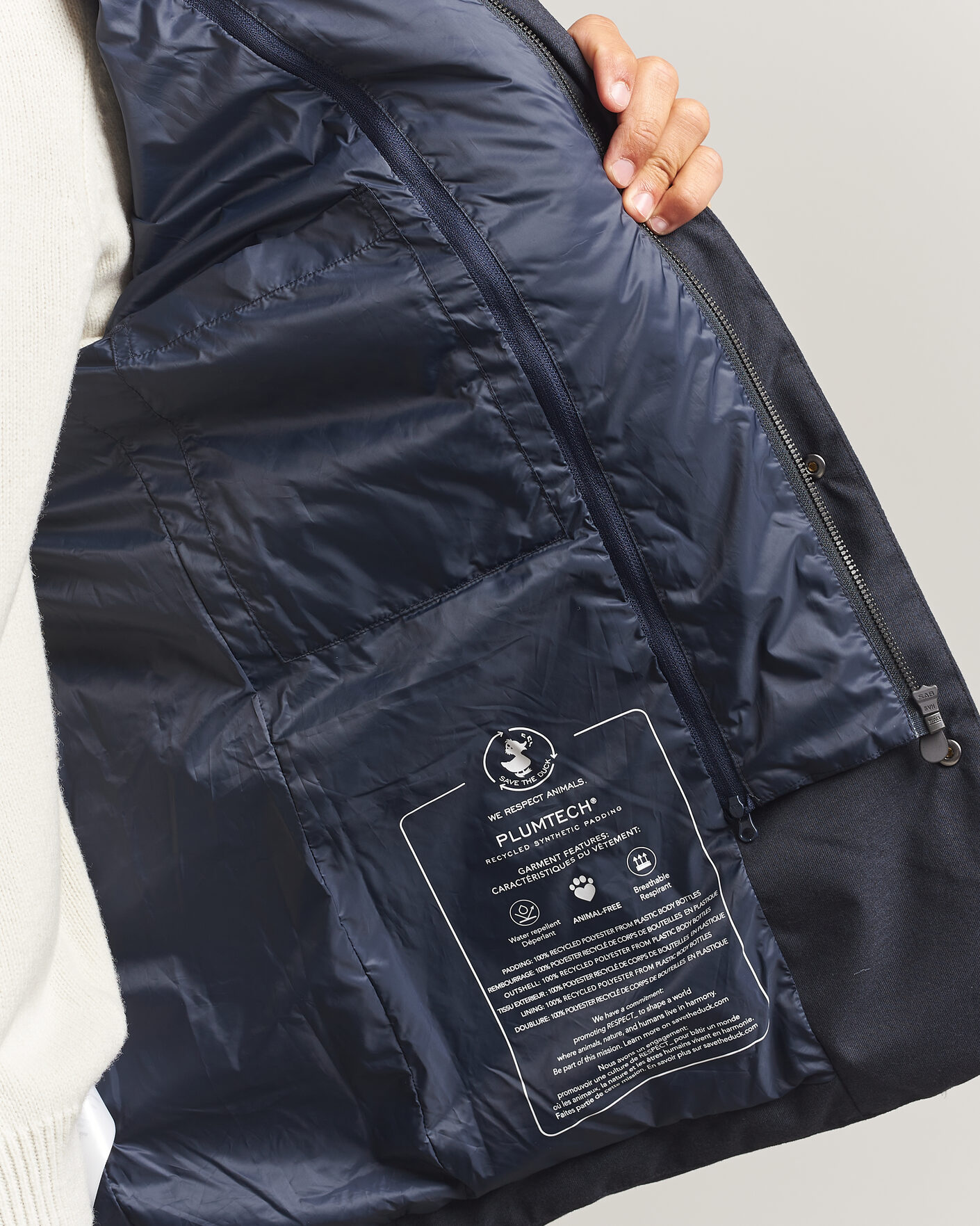 Hombres | Abrigos y chaquetas | Save The Duck | Felipe Padded Flannel Jacket Navy Blue