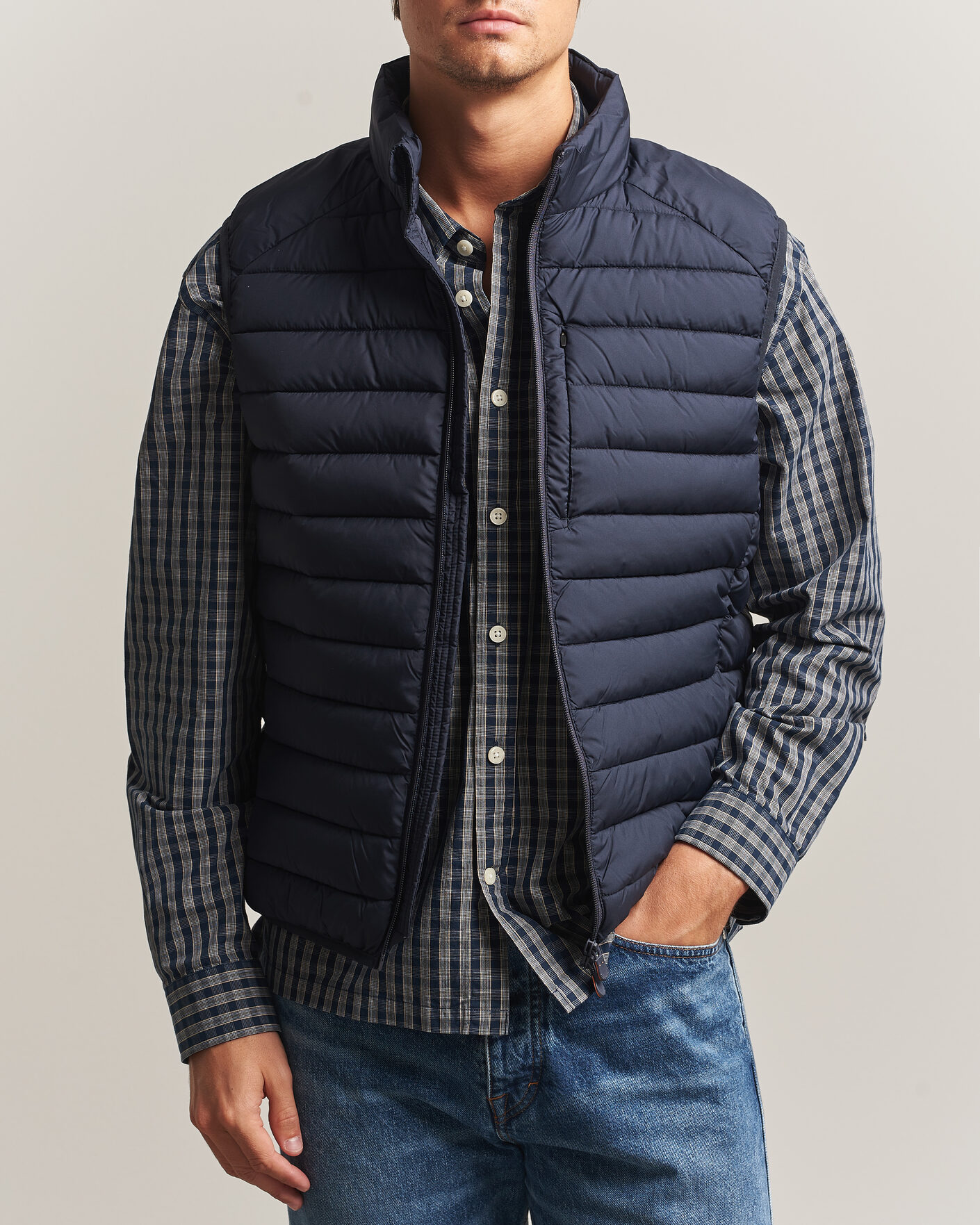 Hombres | Chalecos | Save The Duck | Rhus Matt Lightweight Vest Blue Black