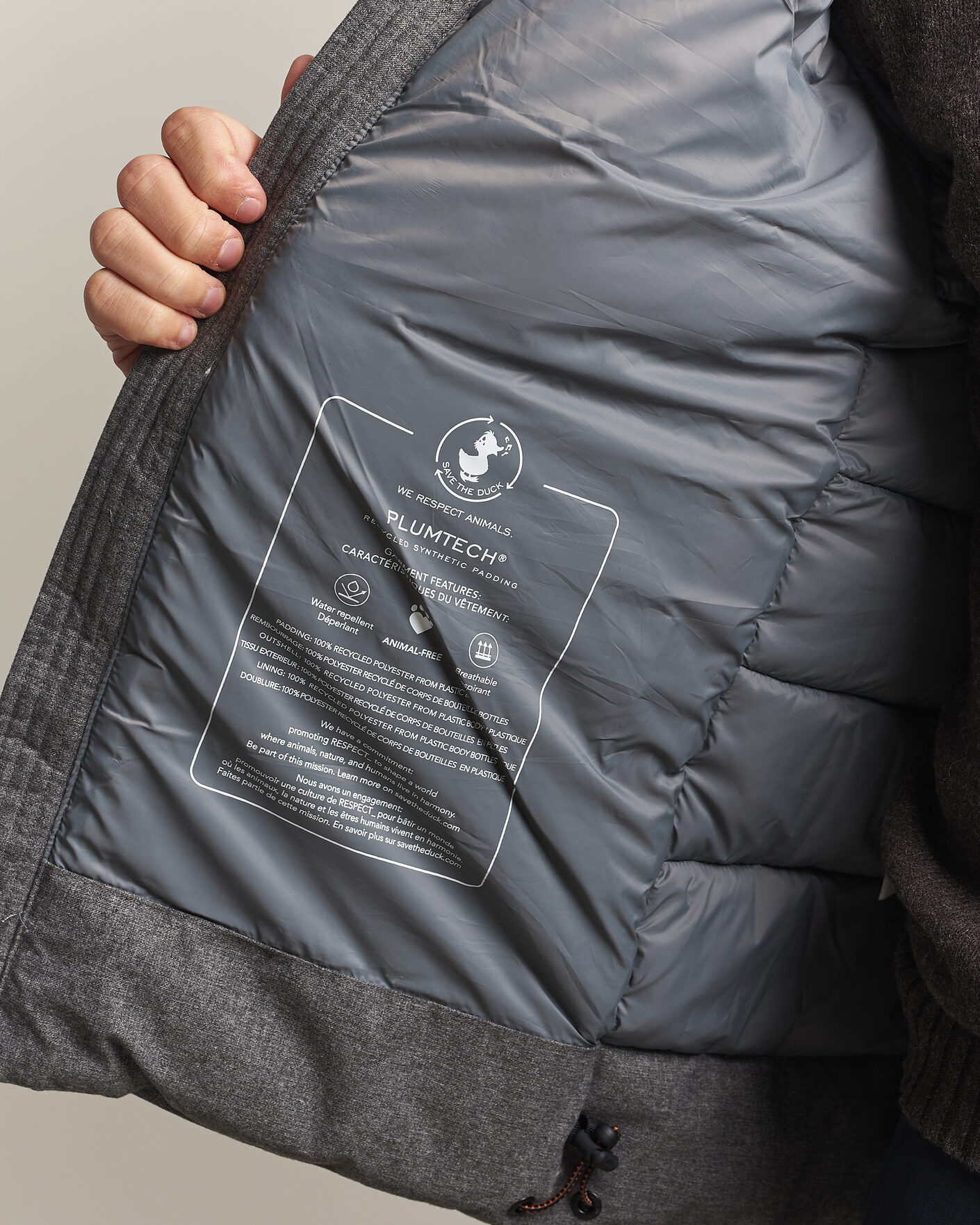 Hombres | Abrigos y chaquetas | Save The Duck | Constantin Padded Flannel Jacket Mid Grey Melange