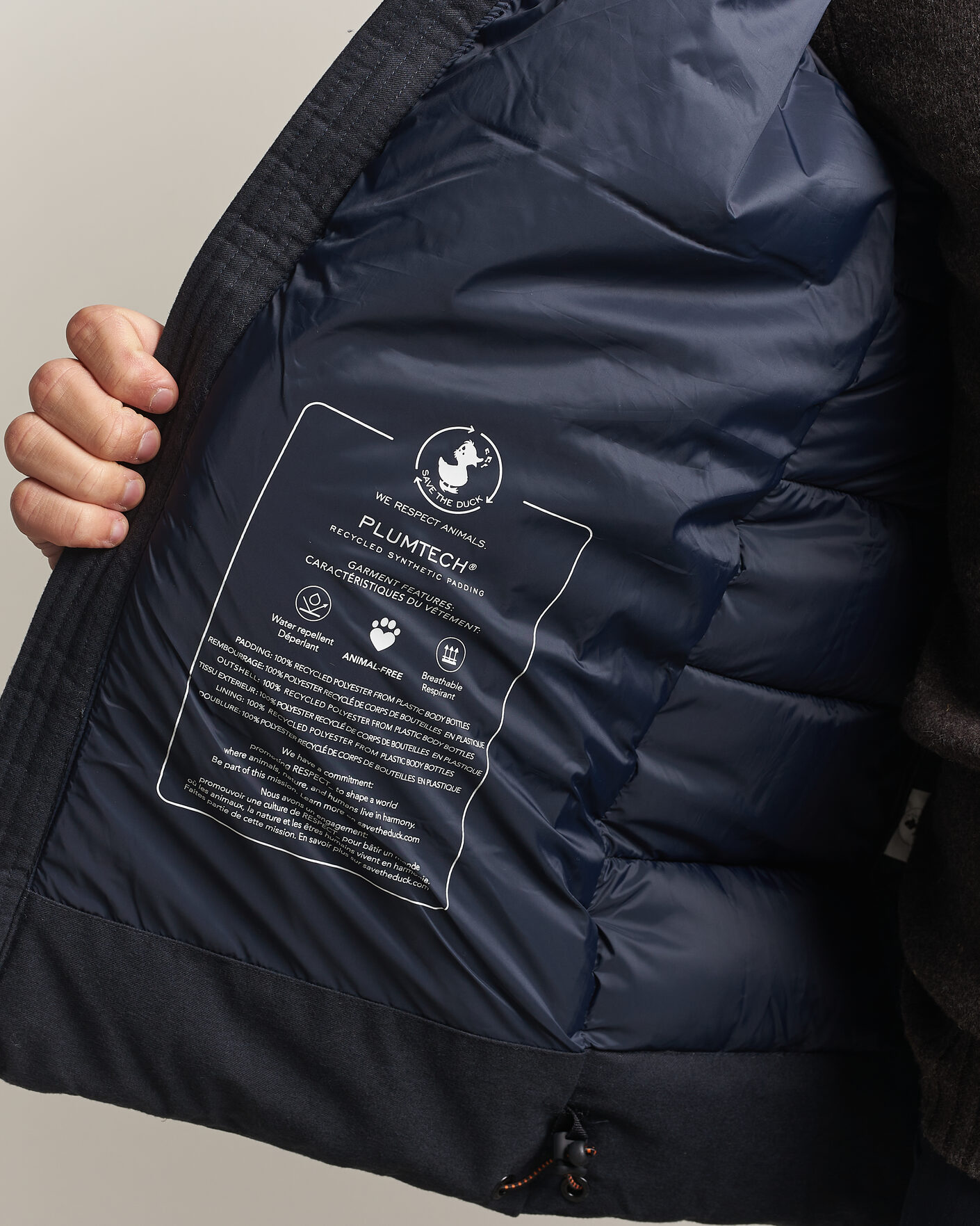 Hombres | Abrigos y chaquetas | Save The Duck | Constantin Padded Flannel Jacket Navy Blue Melange