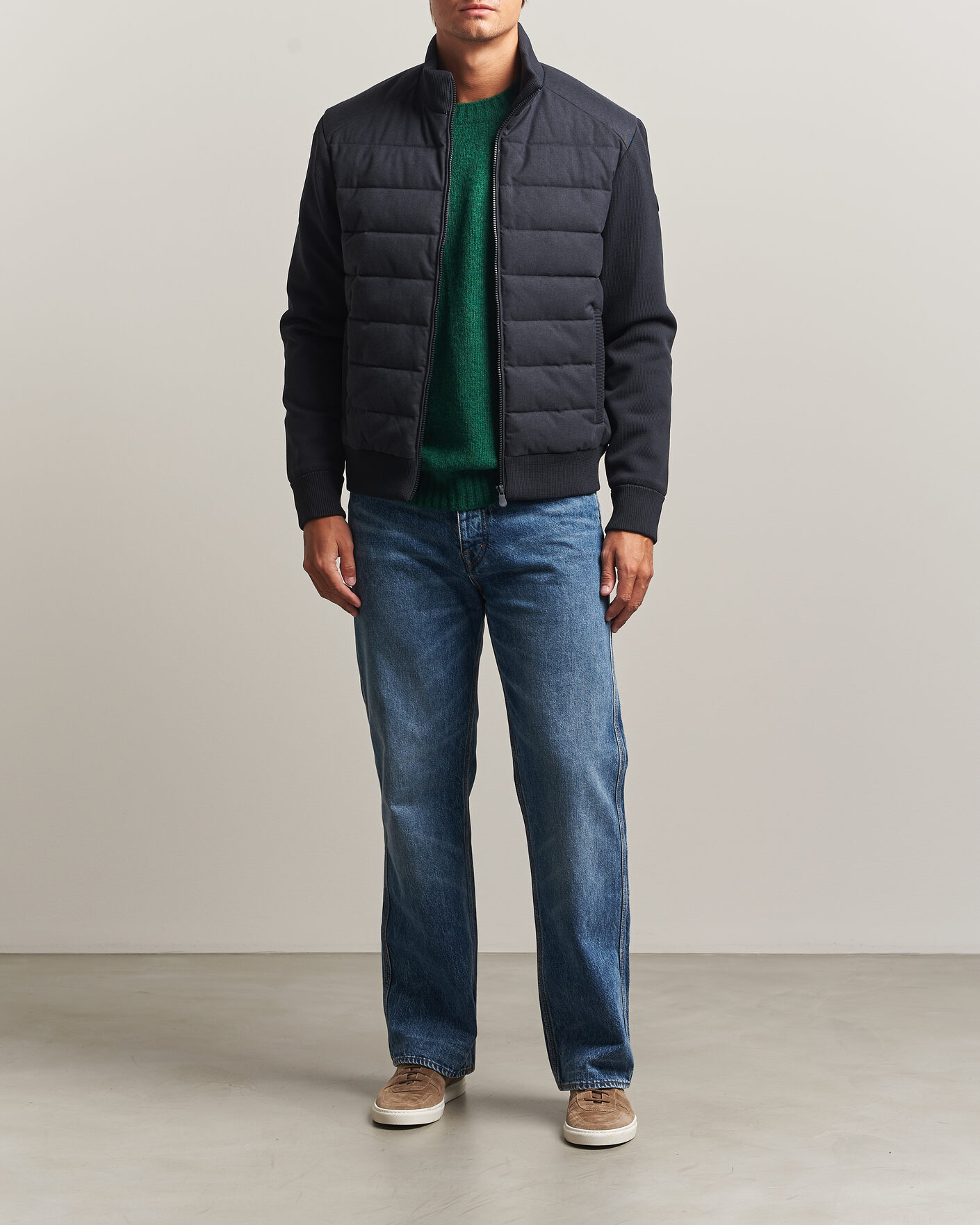 Hombres | Abrigos y chaquetas | Save The Duck | Lasse Padded Hybrid Jacket Navy Blue Melange
