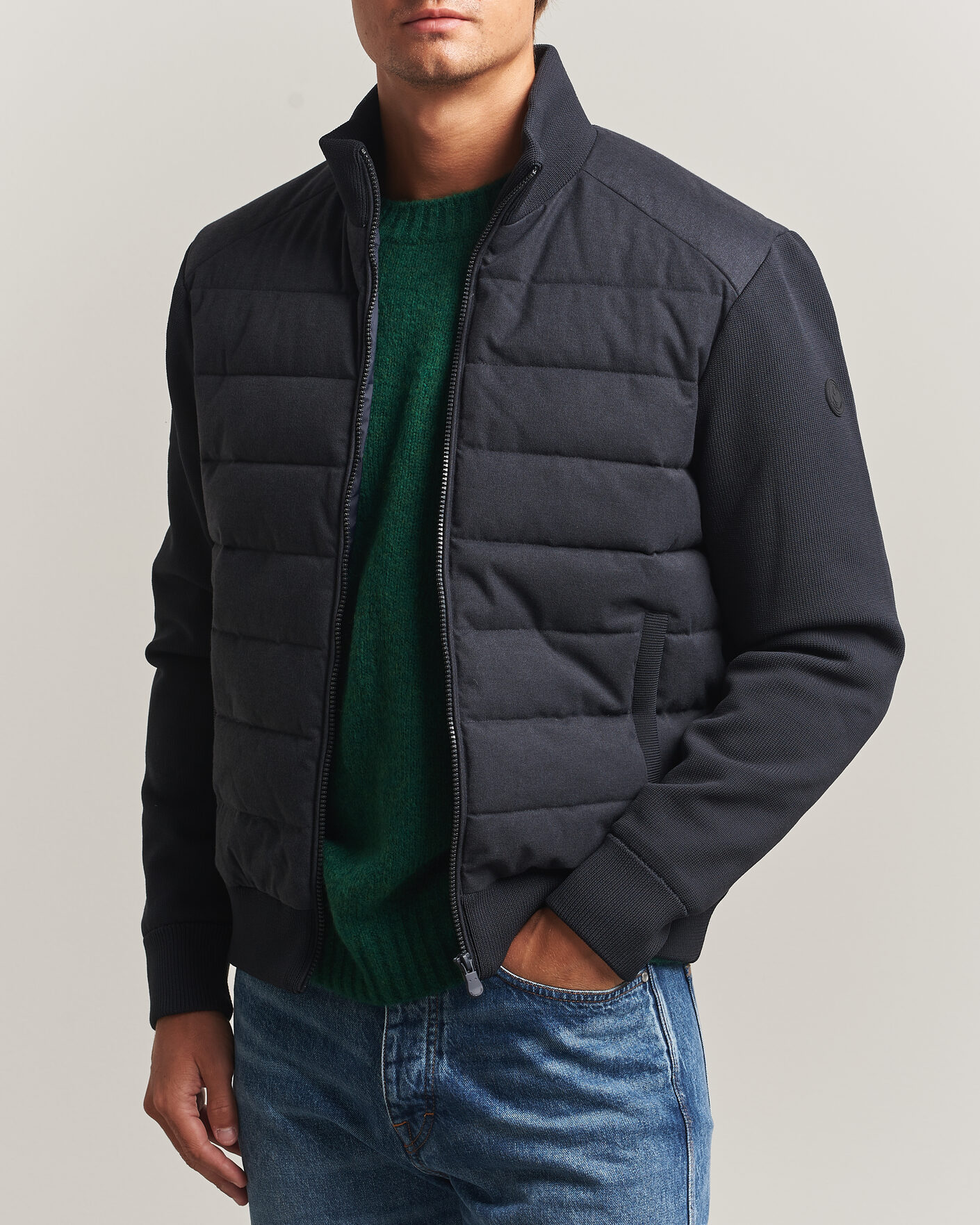 Hombres | Abrigos y chaquetas | Save The Duck | Lasse Padded Hybrid Jacket Navy Blue Melange