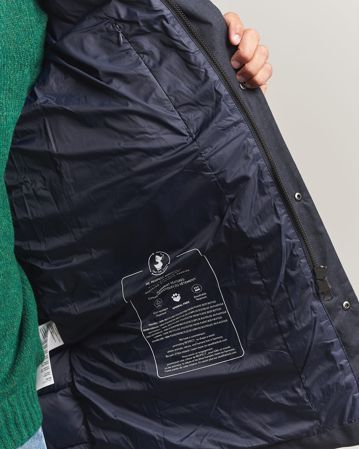 Hombres | Abrigos y chaquetas | Save The Duck | Byrne Padded Flannel Coat Navy Blue Melange
