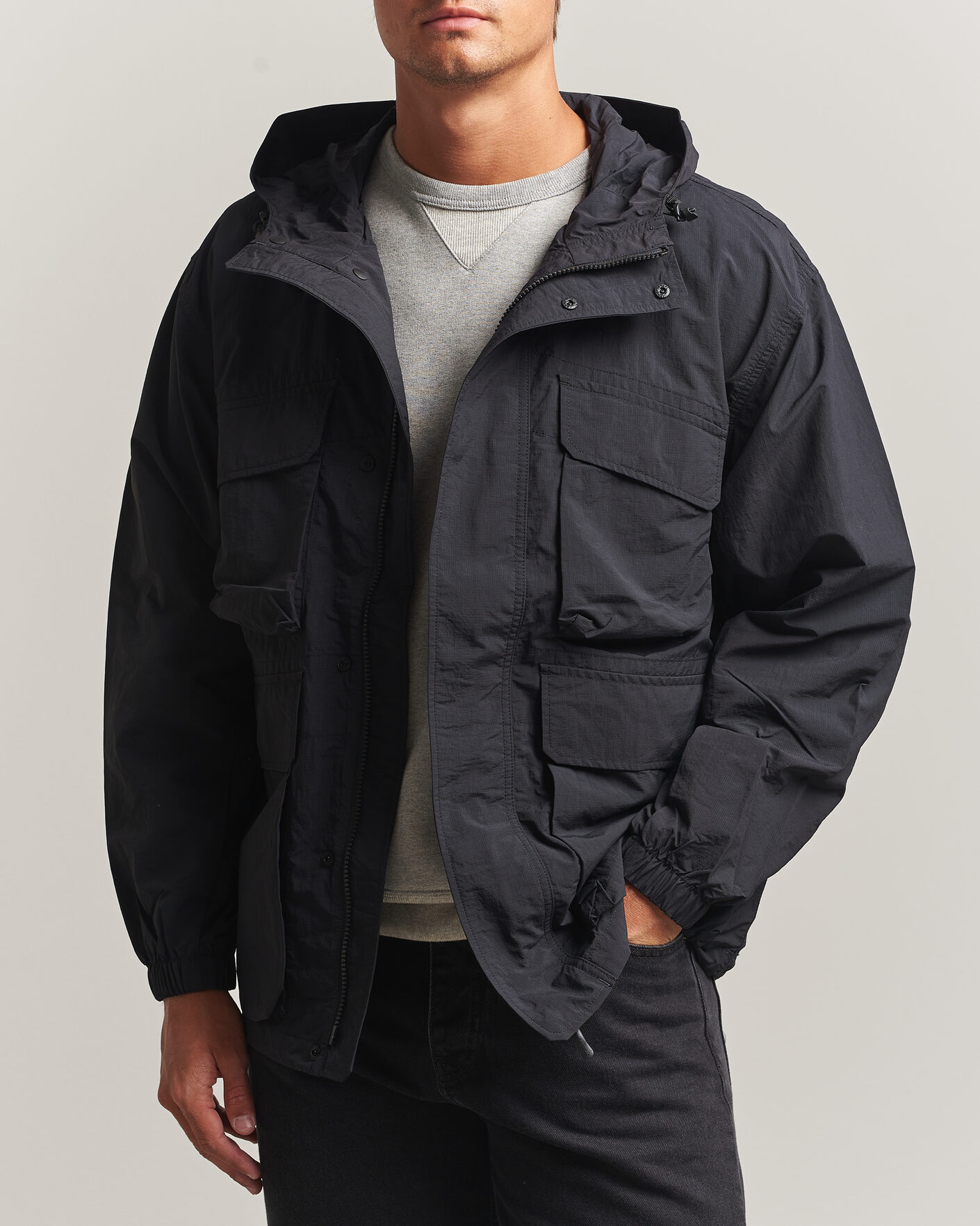 Hombres | Abrigos y chaquetas | Snow Peak | Nylon Double Rip Jacket Black