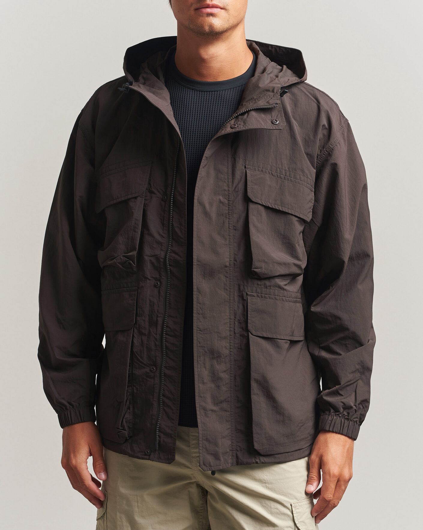 Hombres | Abrigos y chaquetas | Snow Peak | Nylon Double Rip Jacket Dark Brown