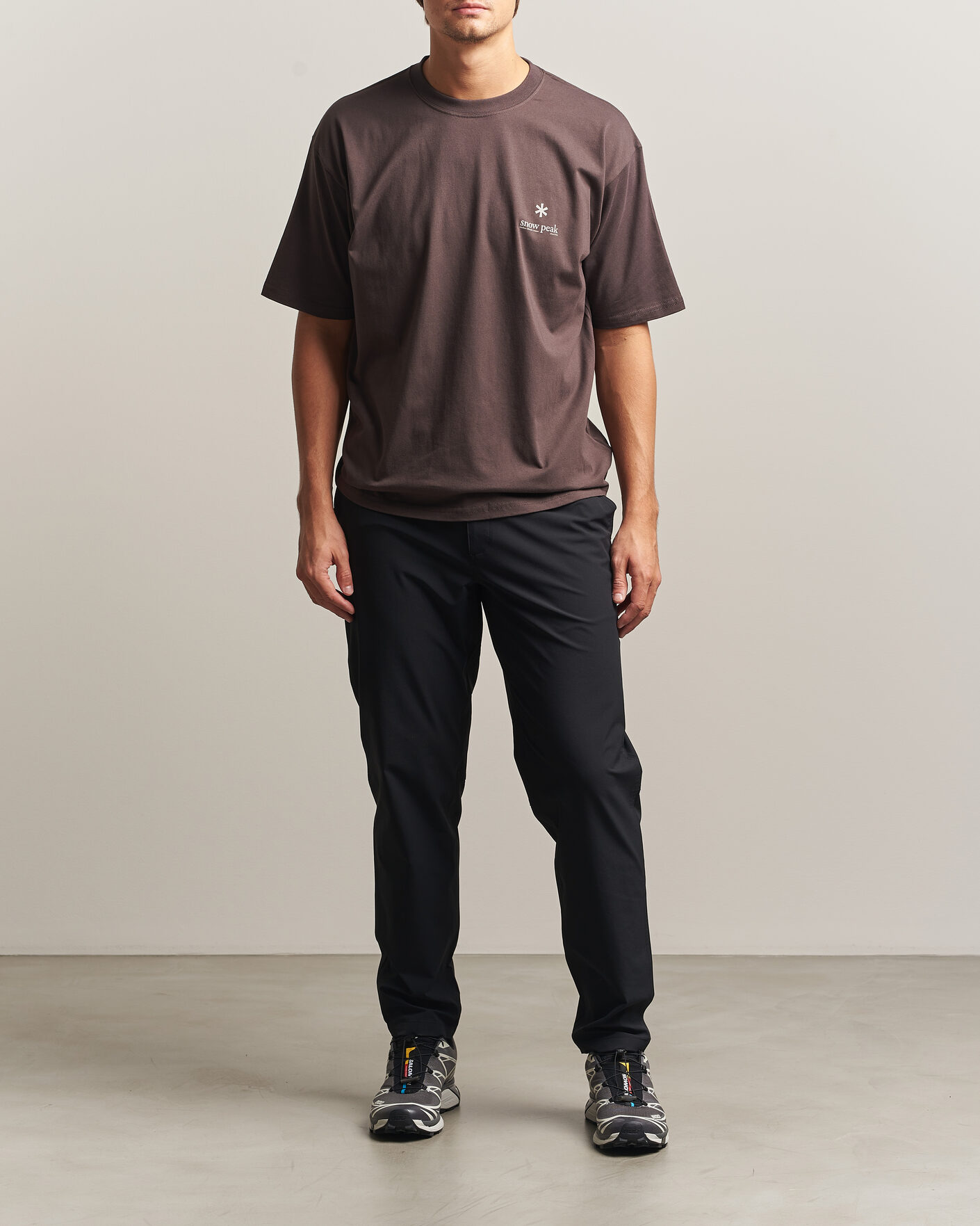 Hombres | Camisetas | Snow Peak | Soft Cotton Relaxed Logo T-Shirt Brown