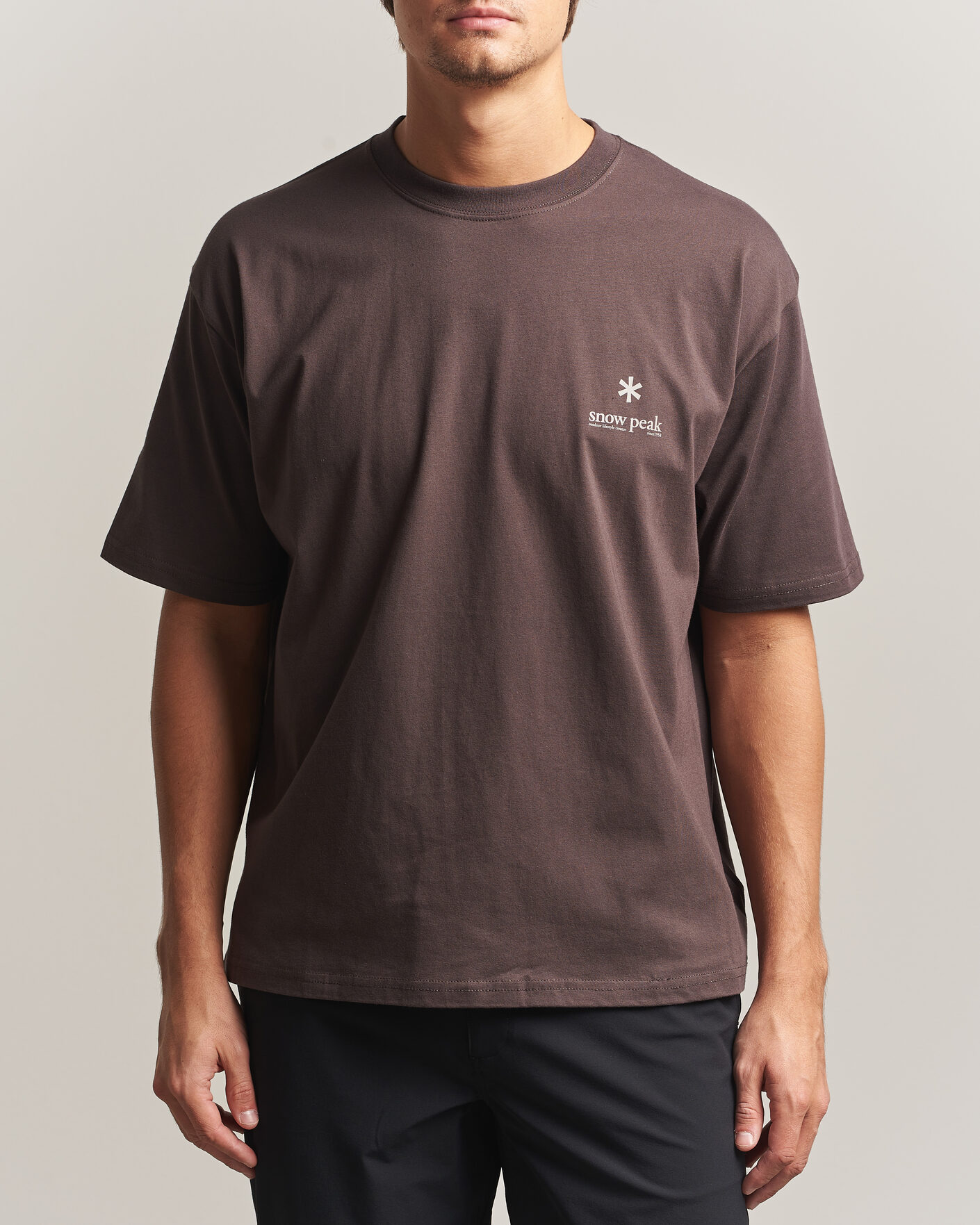 Hombres | Camisetas | Snow Peak | Soft Cotton Relaxed Logo T-Shirt Brown