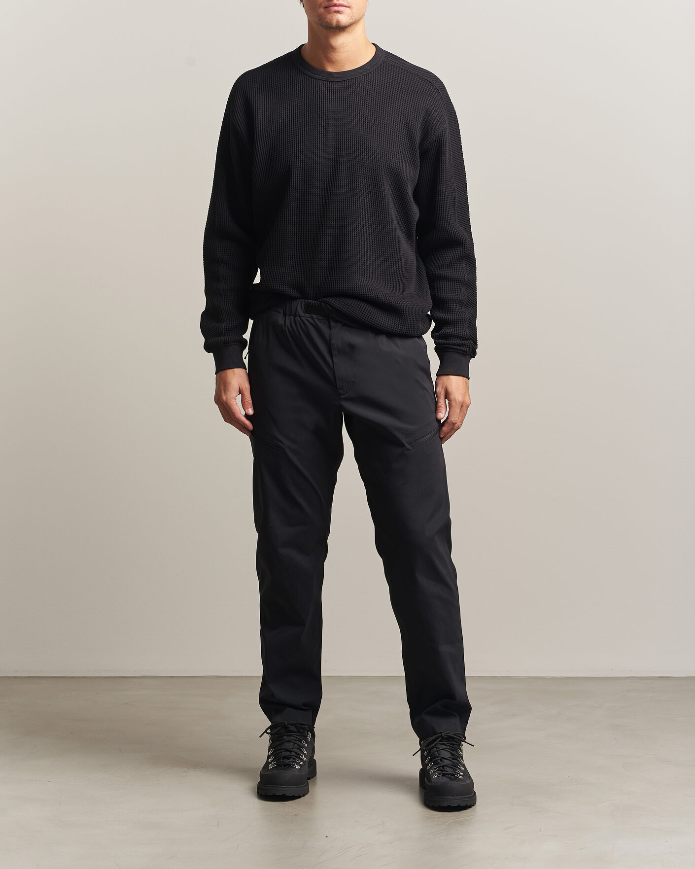Hombres | Jerséis y prendas de punto | Snow Peak | Heavyweight Waffle Pullover Black