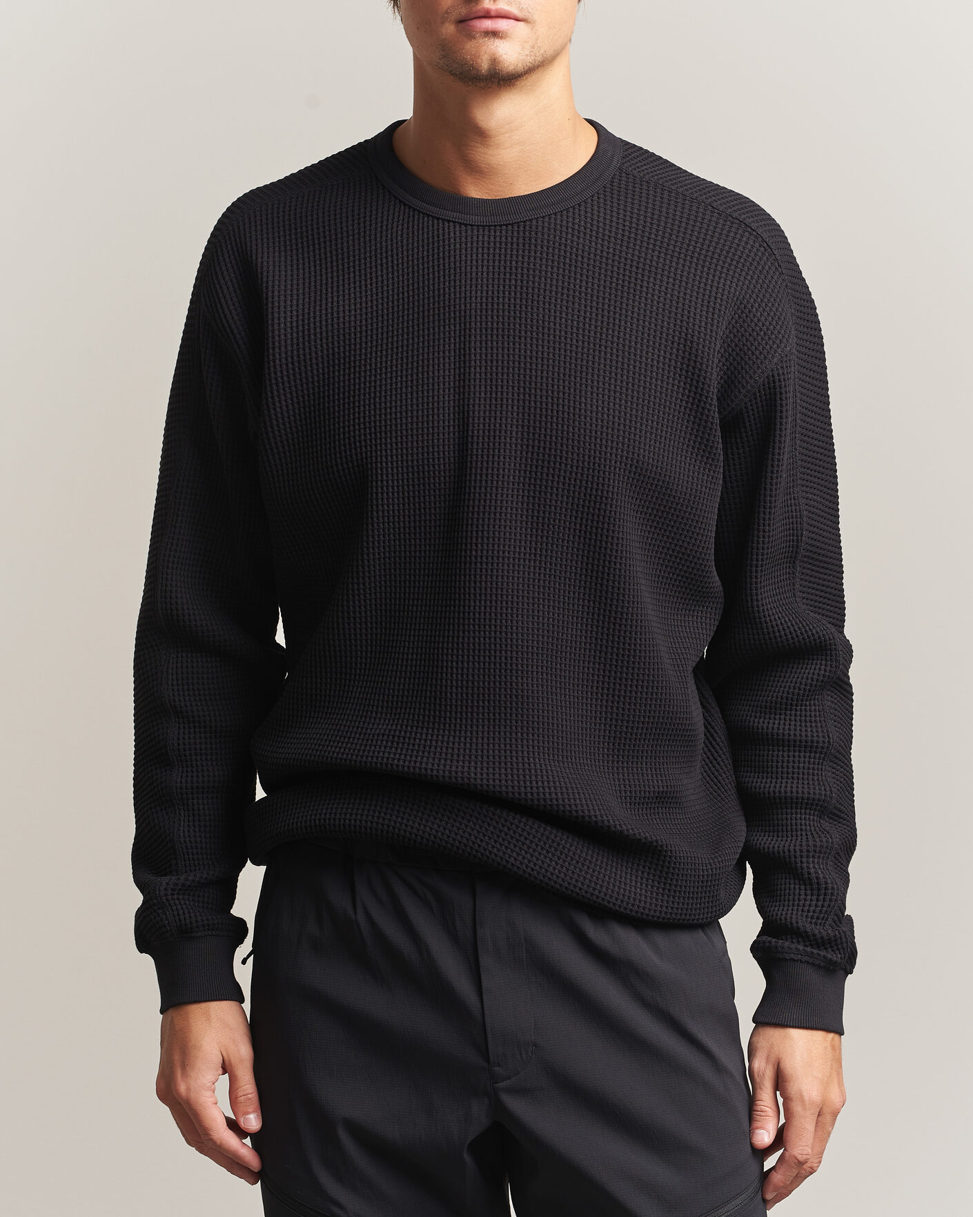 Hombres | Jerséis y prendas de punto | Snow Peak | Heavyweight Waffle Pullover Black