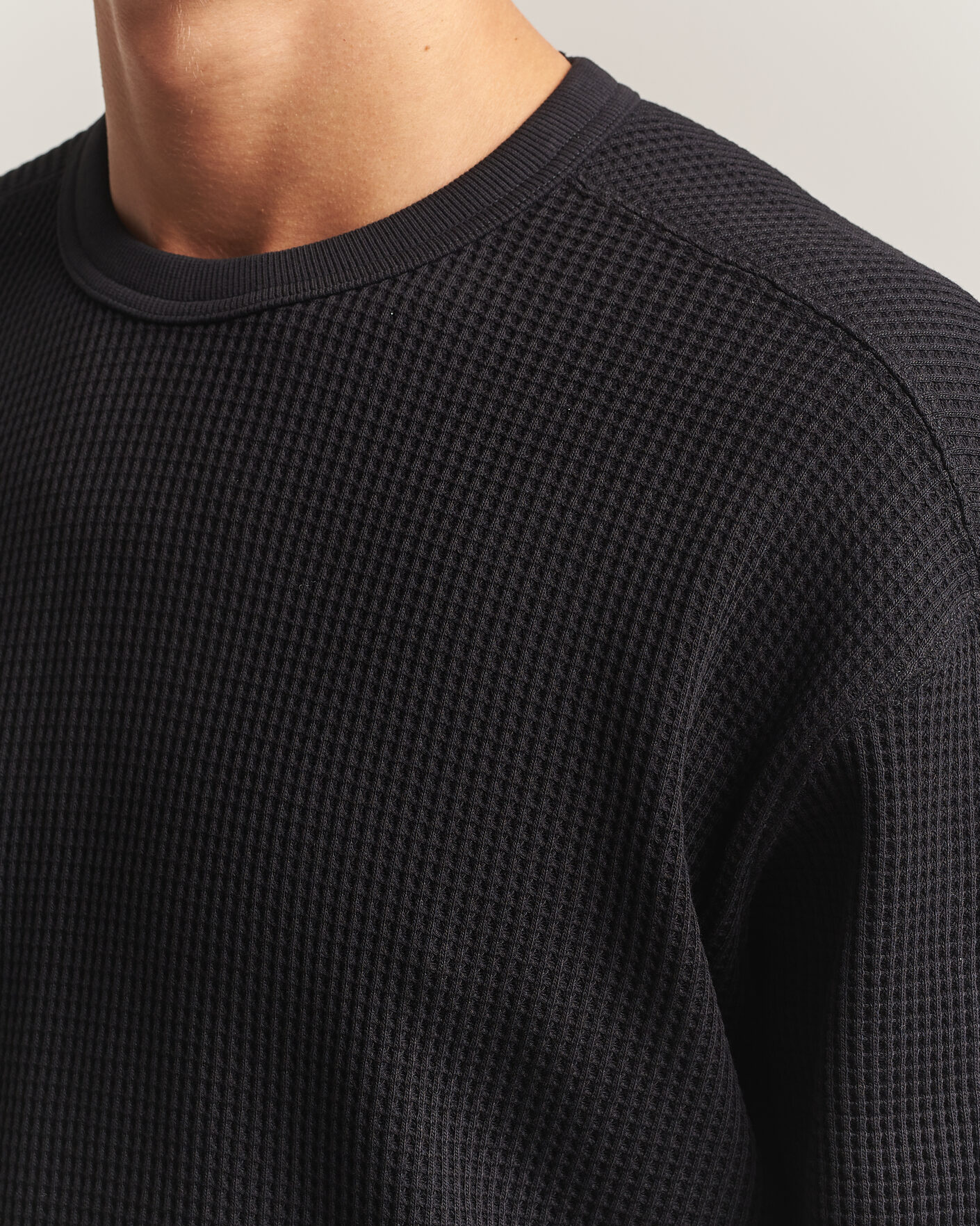 Hombres | Jerséis y prendas de punto | Snow Peak | Heavyweight Waffle Pullover Black