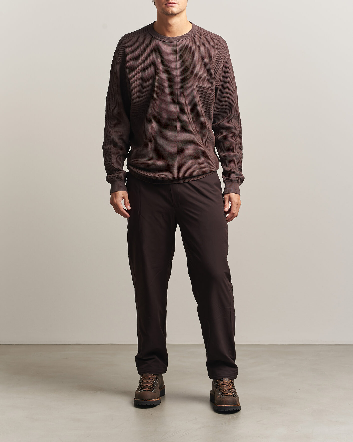 Hombres | Jerséis y prendas de punto | Snow Peak | Heavyweight Waffle Pullover Dark Brown