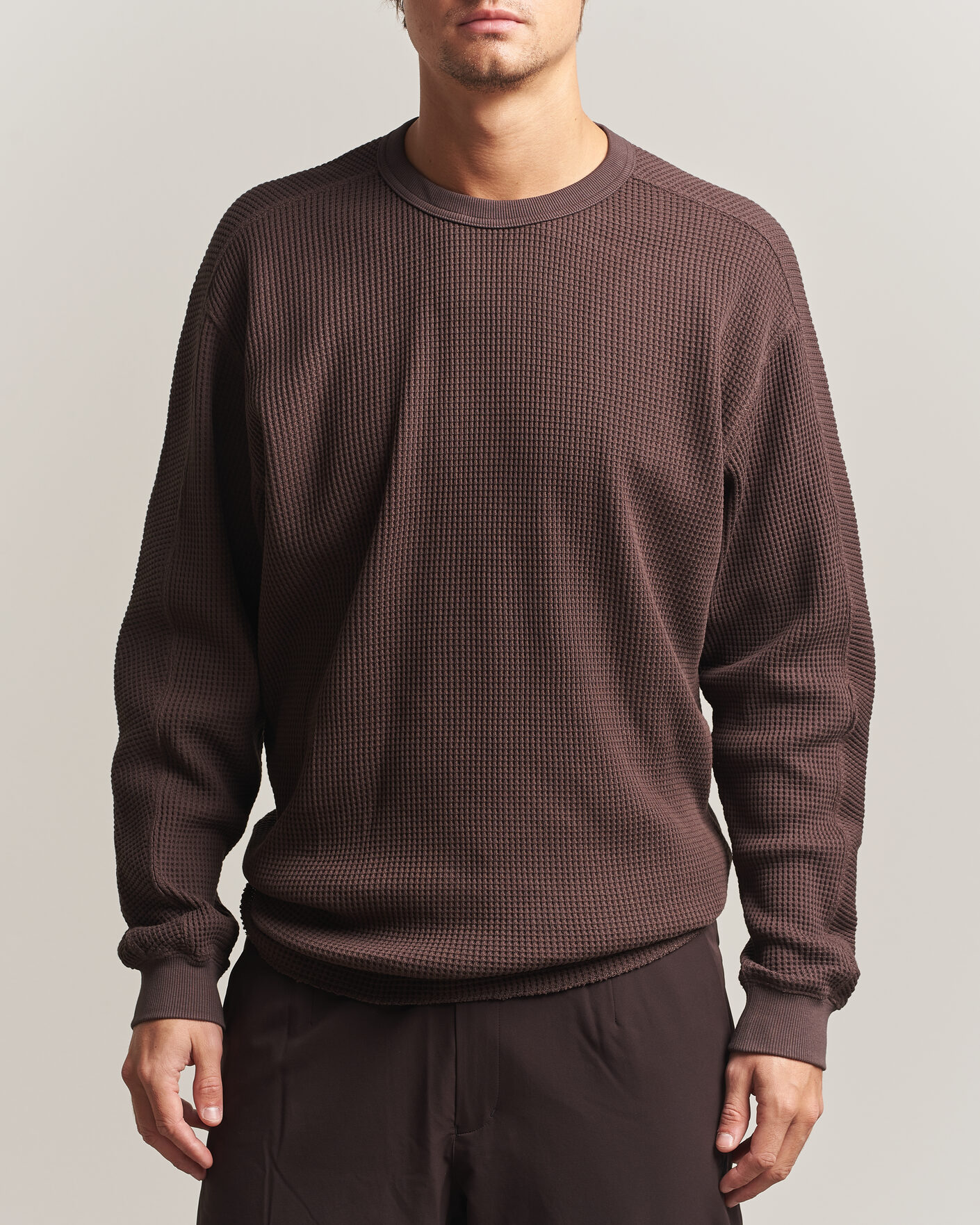 Hombres | Jerséis y prendas de punto | Snow Peak | Heavyweight Waffle Pullover Dark Brown