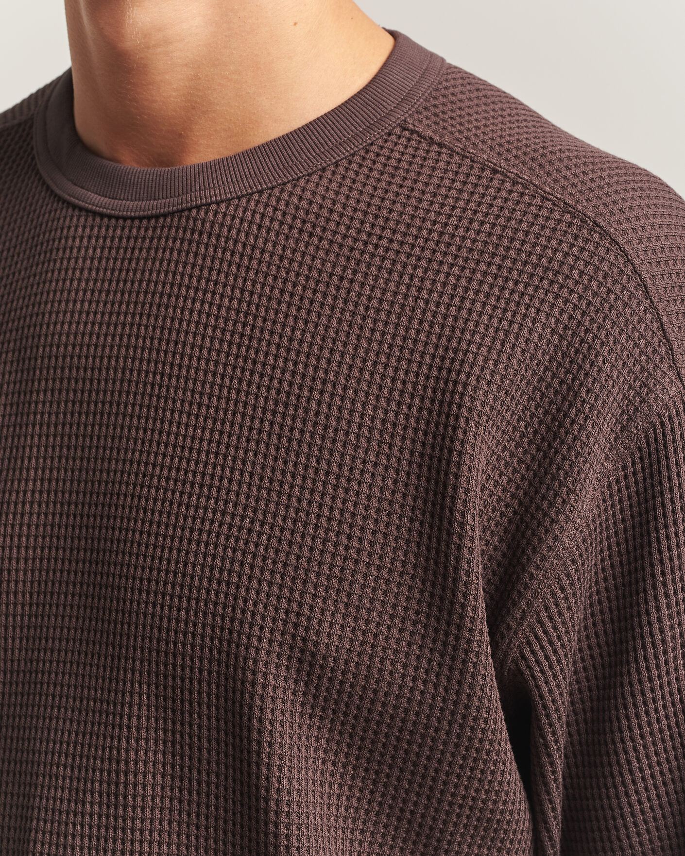 Hombres | Jerséis y prendas de punto | Snow Peak | Heavyweight Waffle Pullover Dark Brown