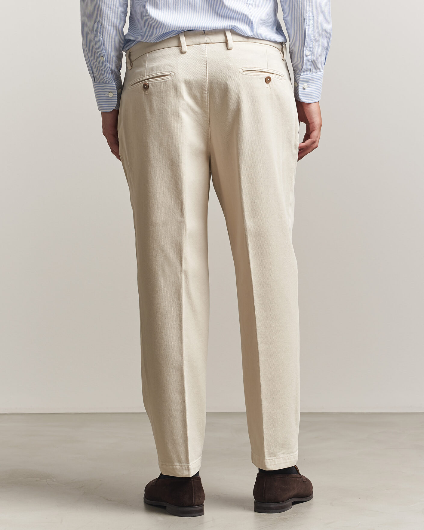Hombres | Pantalones | Briglia 1949 | Portobello Loose Fit Cotton Trousers Ecru