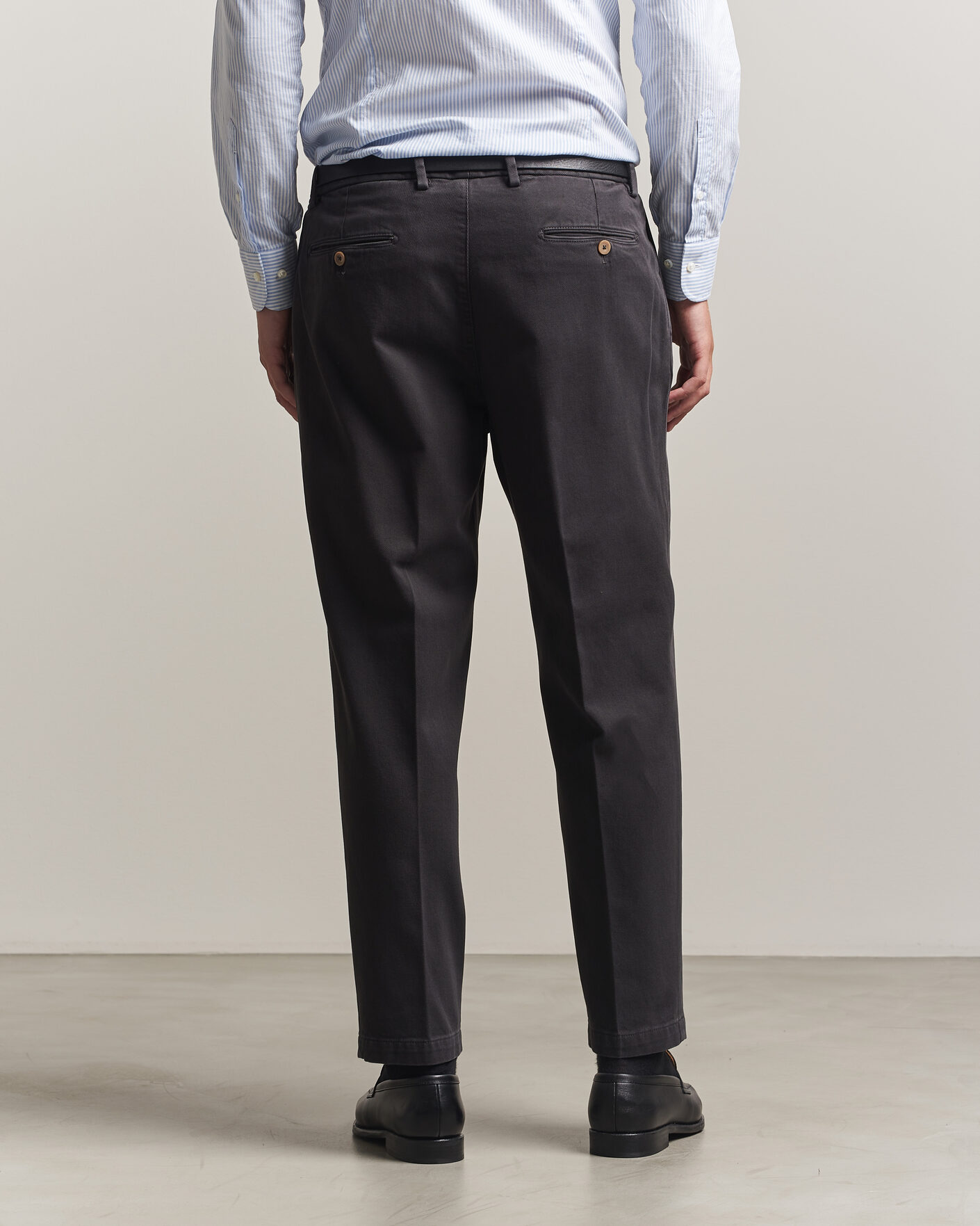 Hombres | Pantalones | Briglia 1949 | Portobello Loose Fit Cotton Trousers Dark Grey