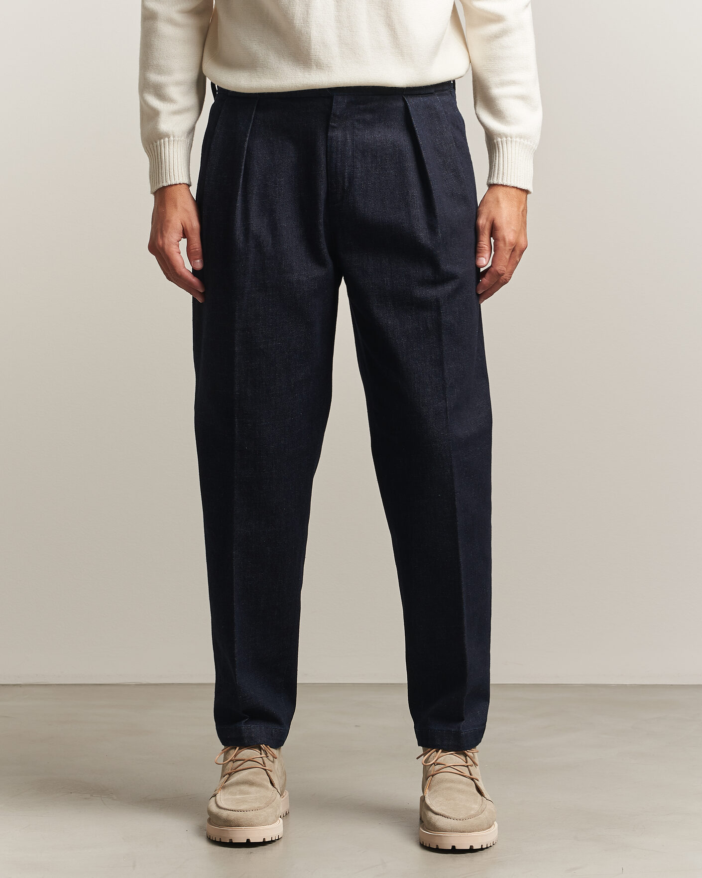 Hombres | Pantalones | Briglia 1949 | Portobello Loose Fit Denim Trousers Dark Blue