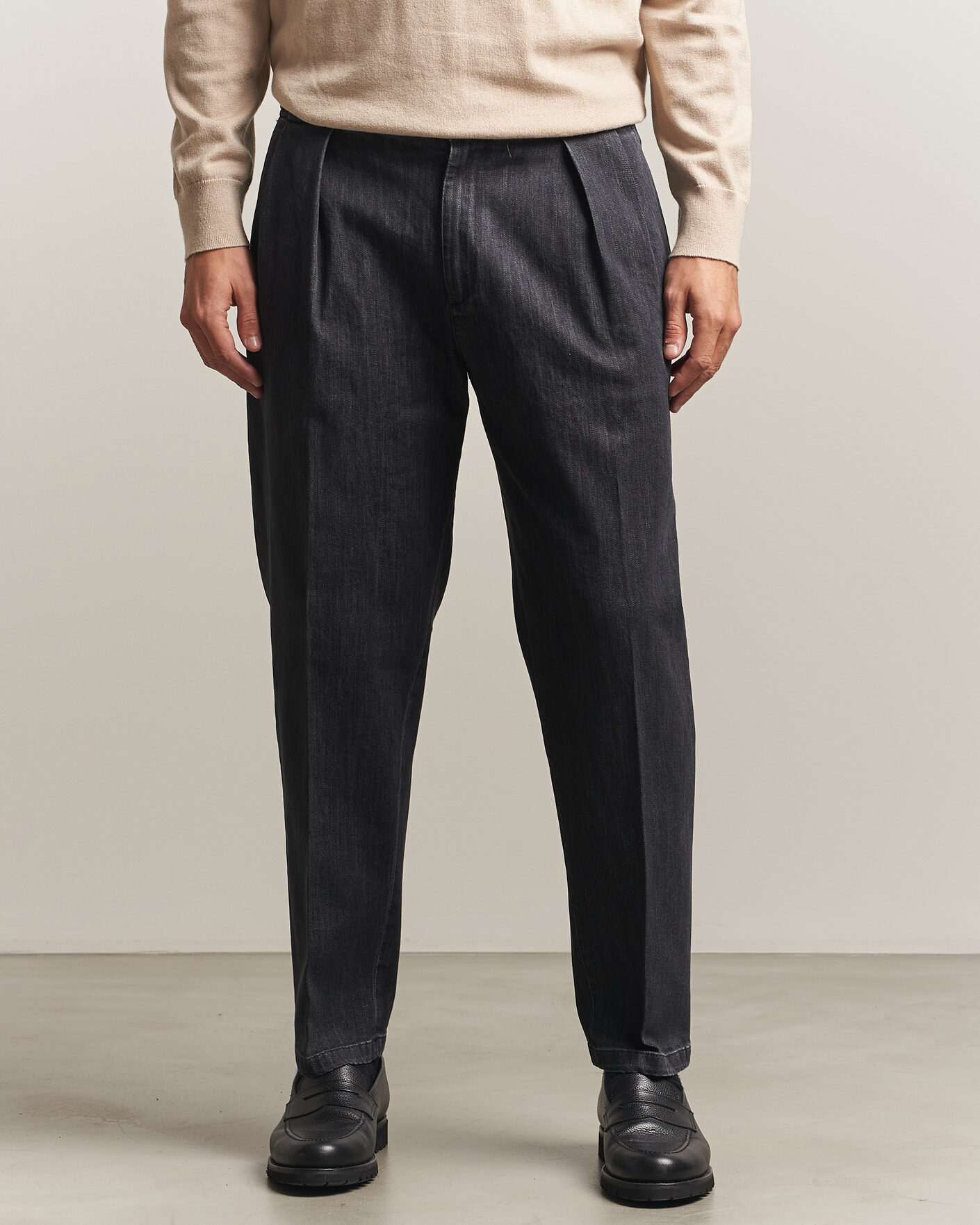 Hombres | Pantalones | Briglia 1949 | Portobello Loose Fit Denim Trousers Grey