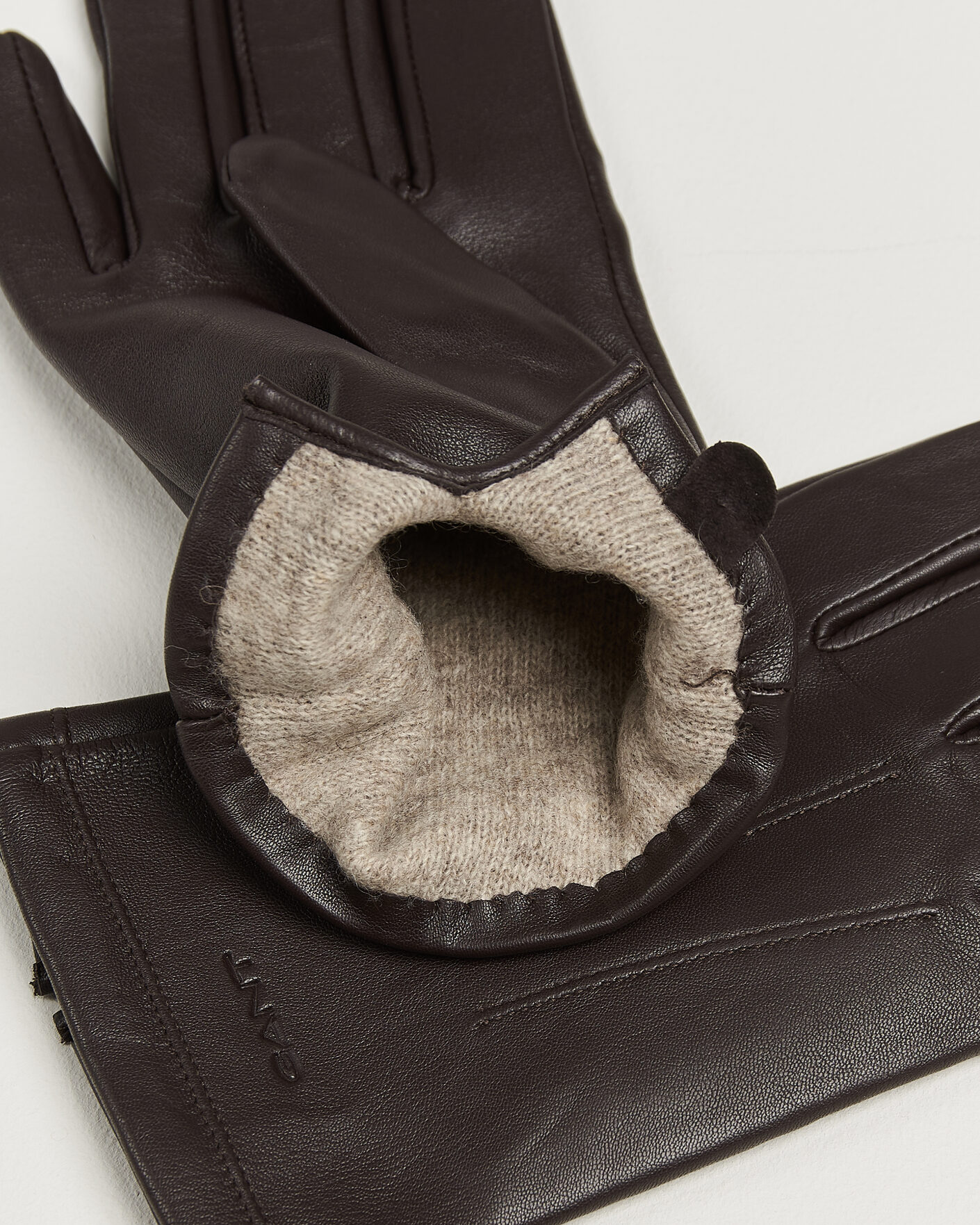 Hombres | Guantes | Gant | Cashmere Lined Leather Glove Deep Brown