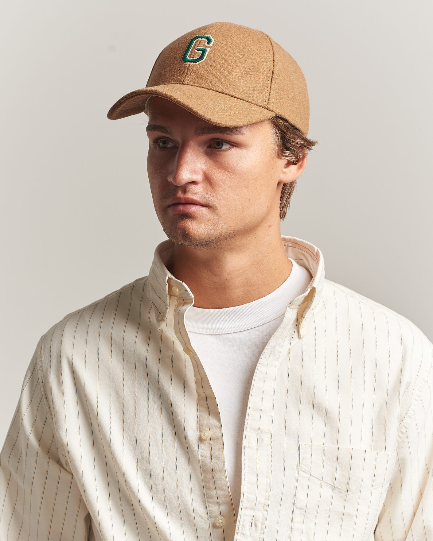 Hombres | Sombreros y gorras | Gant | G Badge Wool Melton Cap Autumn Yellow
