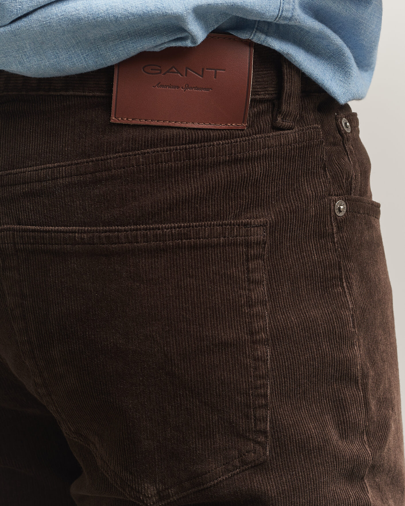 Hombres | Pantalones | Gant | Regular Fit Corduroy 5-Pocket Pants Black Brown