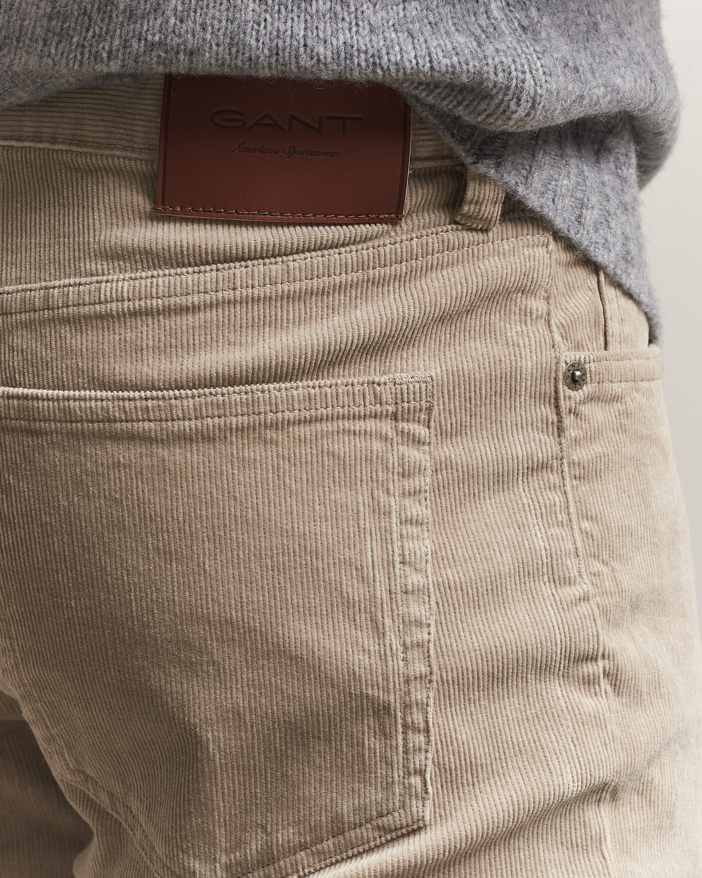 Hombres | Pantalones | Gant | Regular Fit Corduroy 5-Pocket Pants Mist Taupe