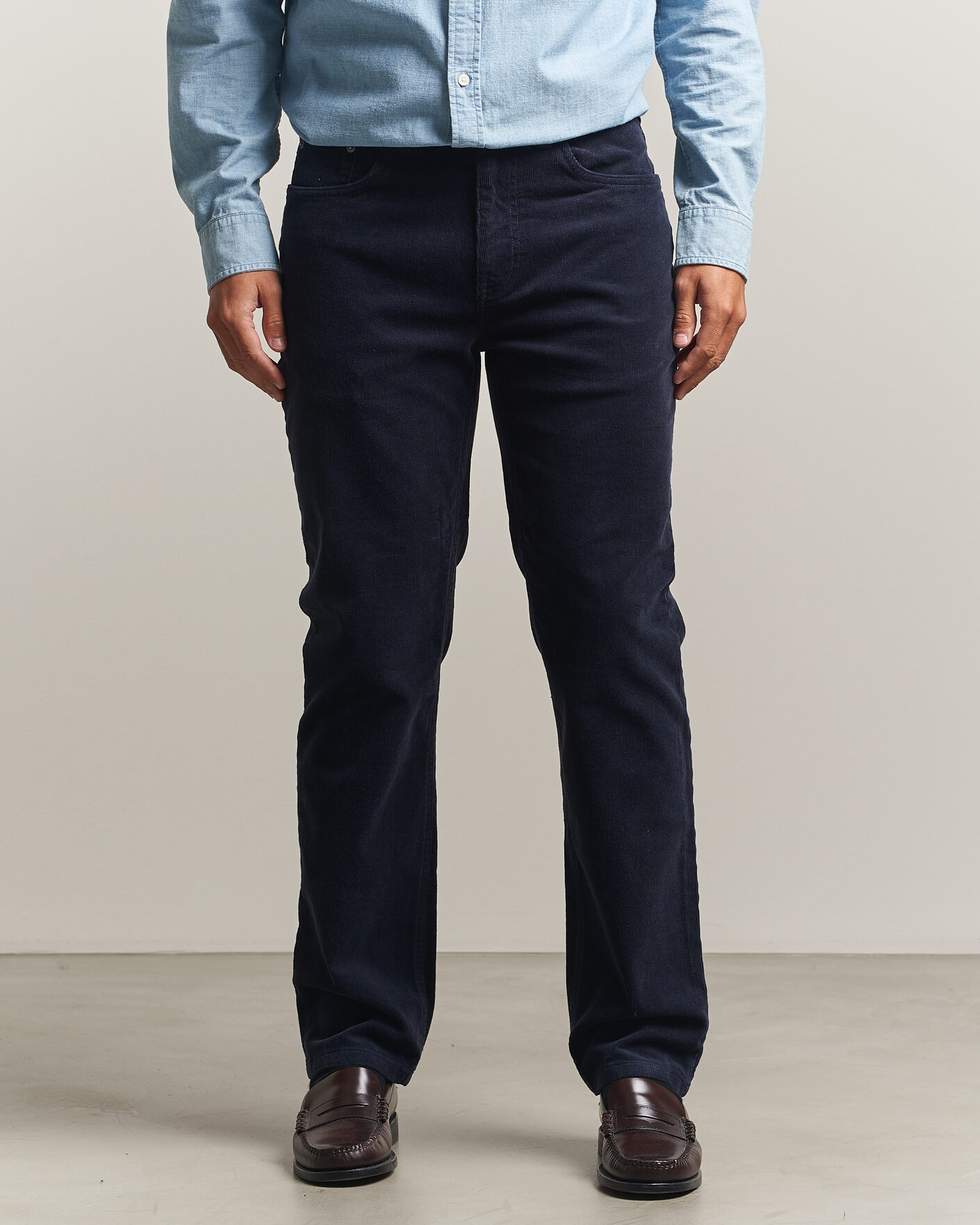 Hombres | Pantalones | Gant | Regular Fit Corduroy 5-Pocket Pants Evening Blue