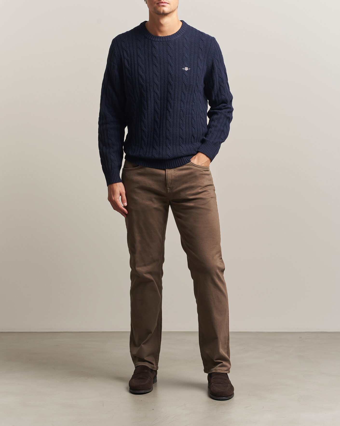 Hombres | Pantalones | Gant | Regular Fit Moleskin 5-Pocket Pants Faded Taupe