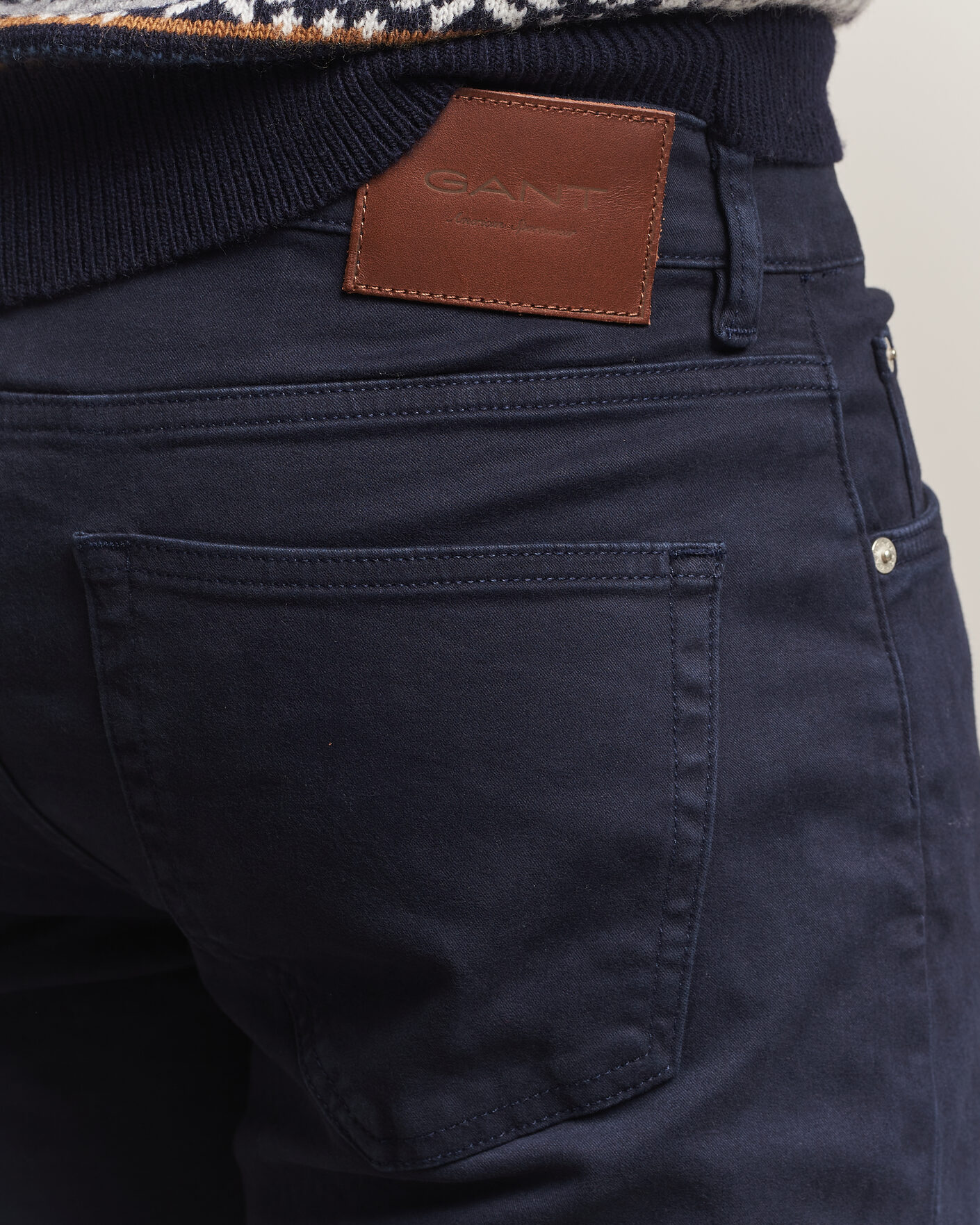 Hombres | Pantalones | Gant | Regular Fit Moleskin 5-Pocket Pants Evening Blue