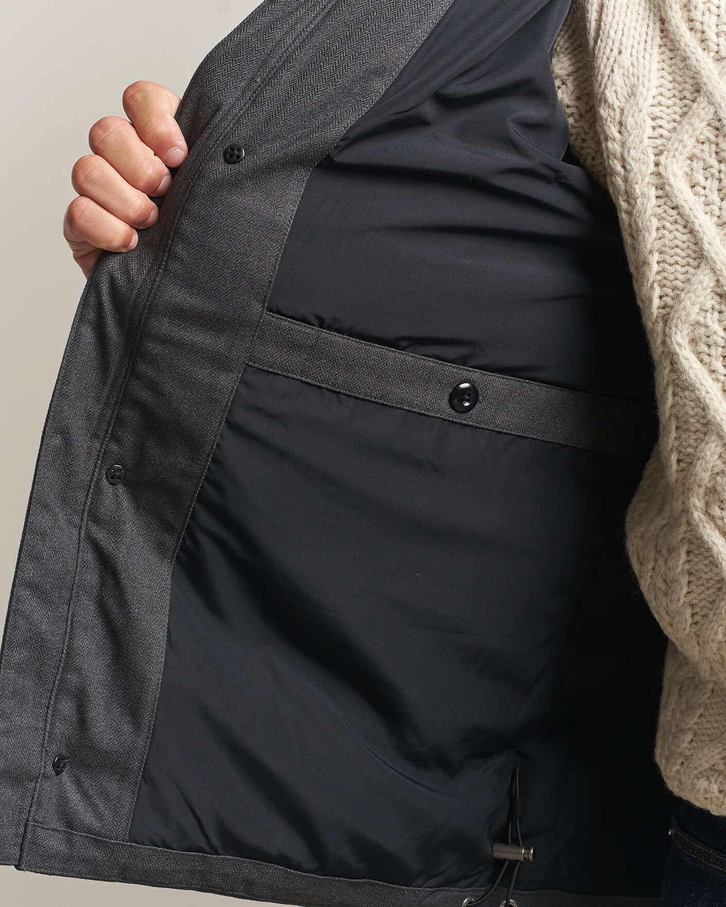 Hombres | Abrigos y chaquetas | Gant | Flannel Down Hooded Jacket Black Grey