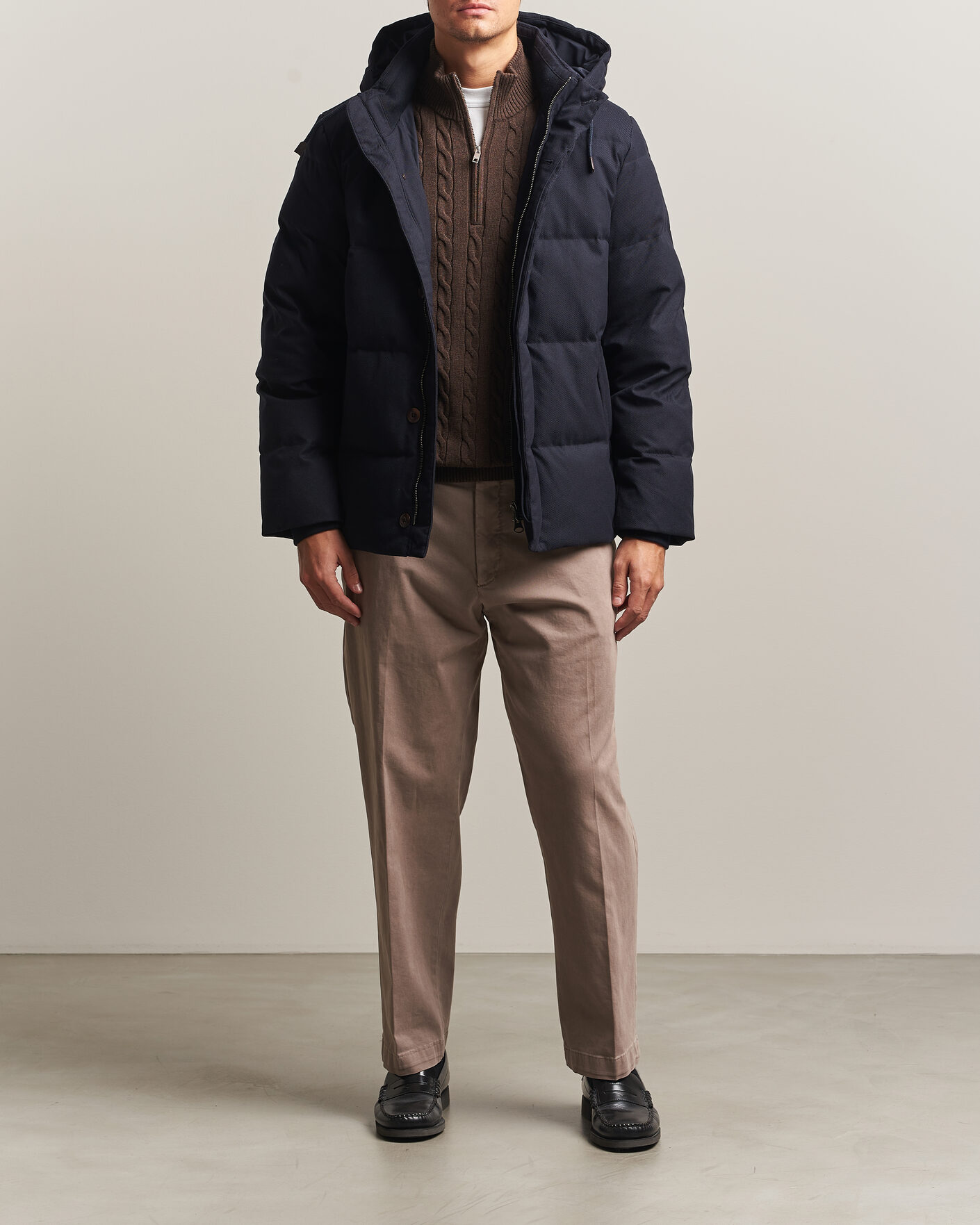 Hombres | Abrigos y chaquetas | Gant | Flannel Down Hooded Jacket Evening Blue