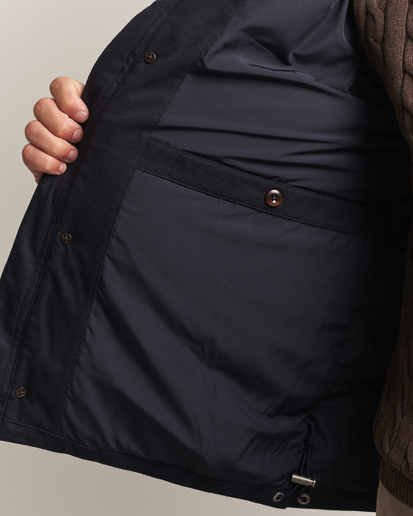 Hombres | Abrigos y chaquetas | Gant | Flannel Down Hooded Jacket Evening Blue