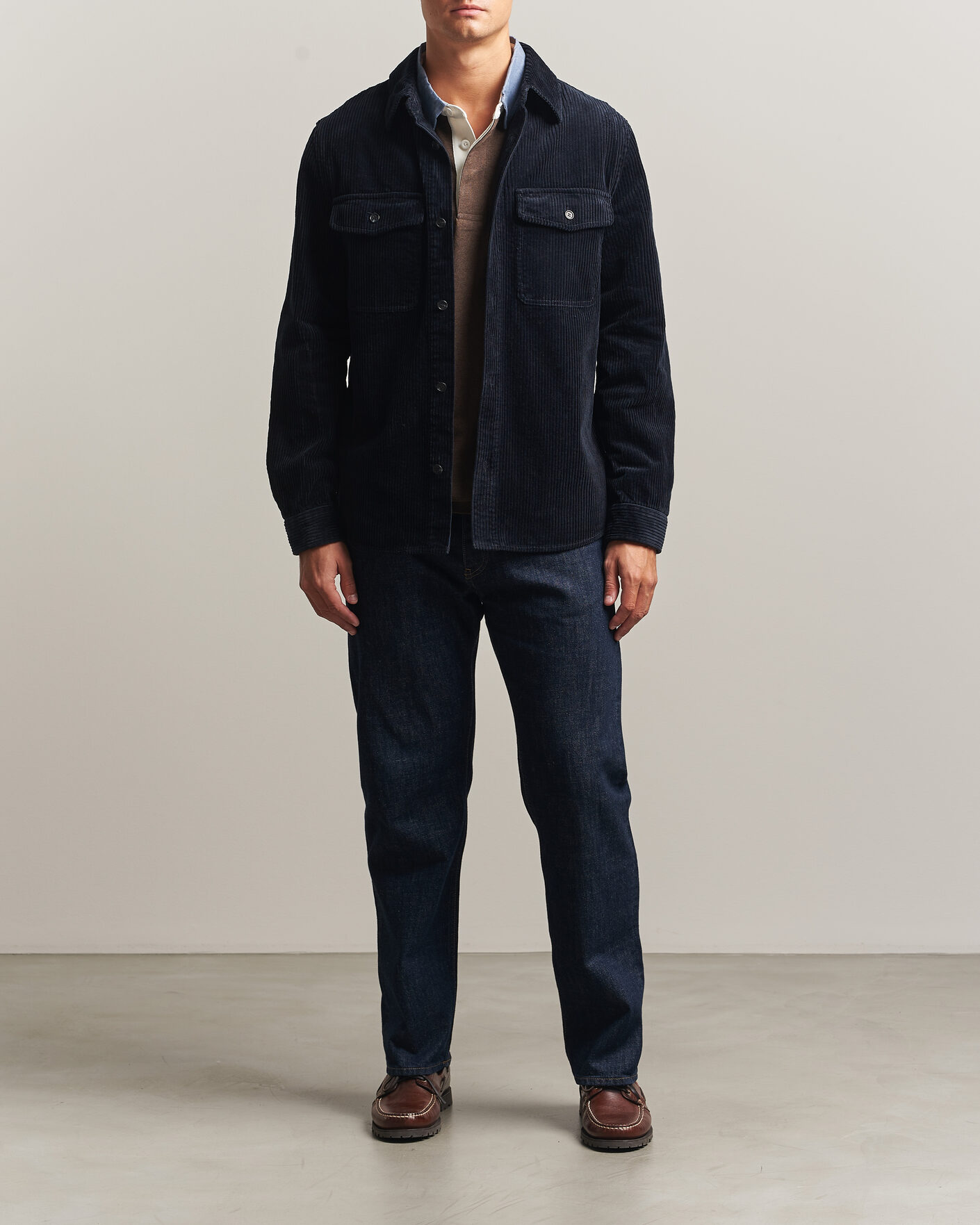 Hombres | Camisas | Gant | Regular Fit Corduroy Overshirt Evening Blue