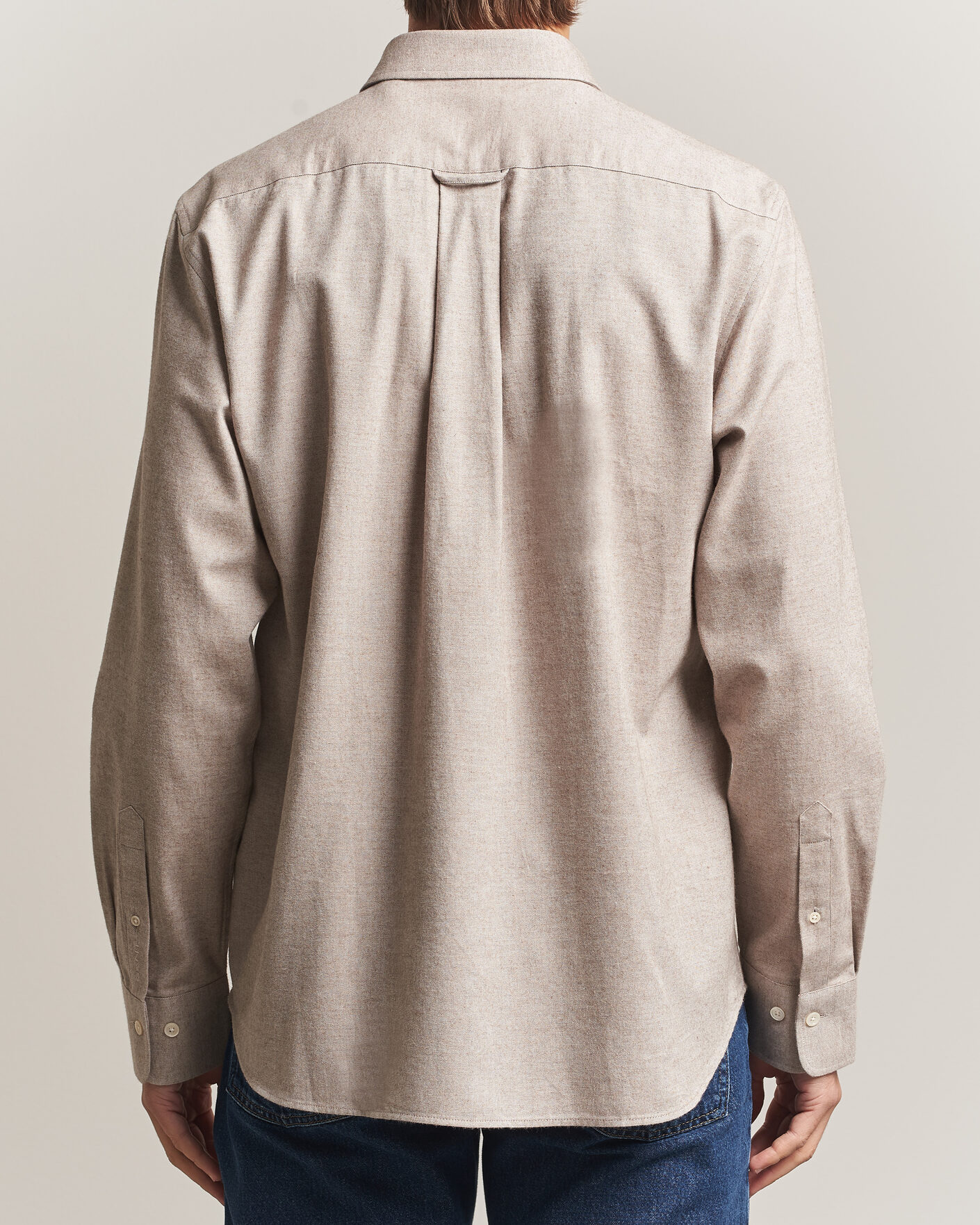 Hombres | Camisas | Gant | Regular Fit Flannel Shirt Light Brown Melange