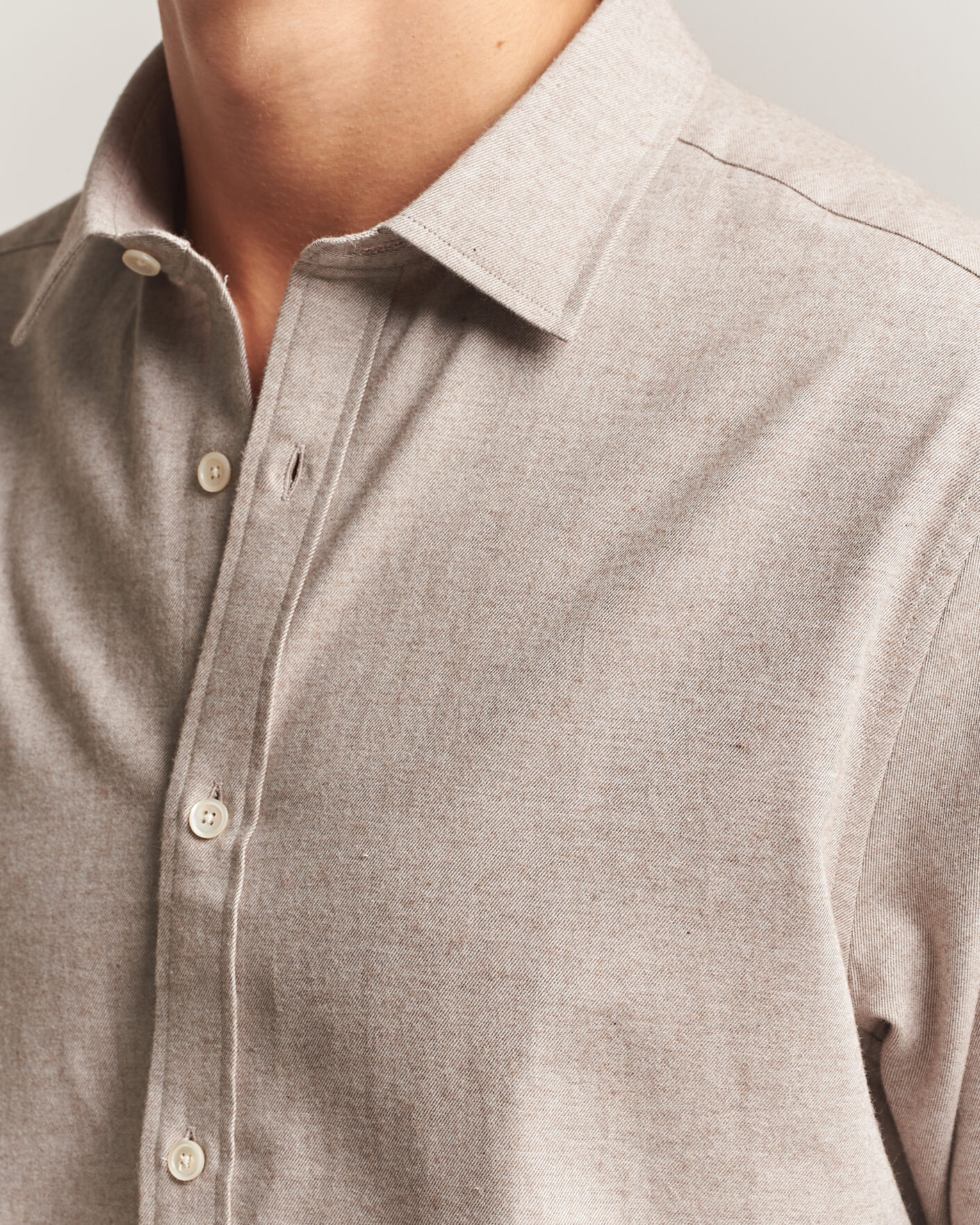 Hombres | Camisas | Gant | Regular Fit Flannel Shirt Light Brown Melange