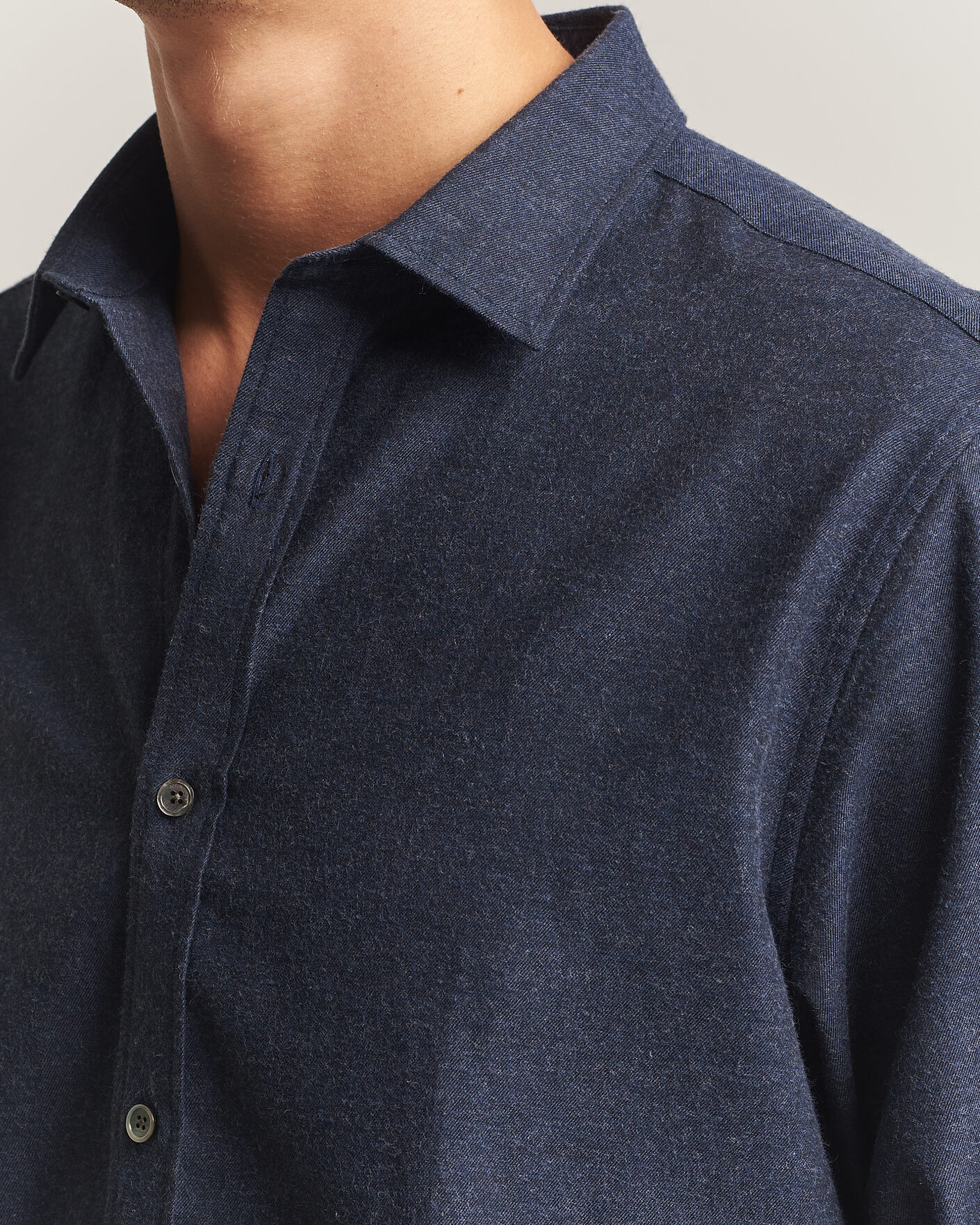 Hombres | Camisas | Gant | Regular Fit Flannel Shirt Dark Navy Melange