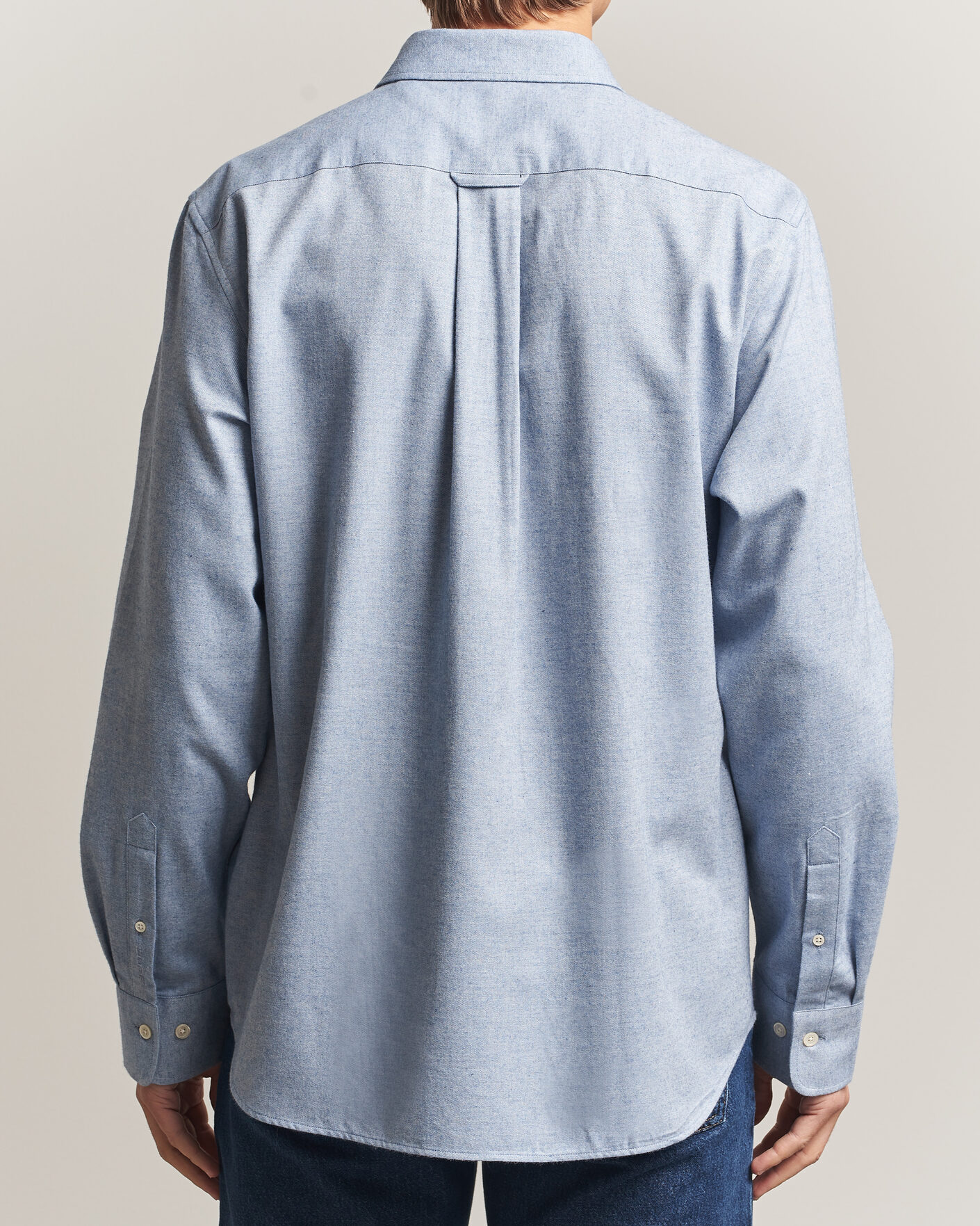 Hombres | Camisas | Gant | Regular Fit Flannel Shirt Light Blue Melange