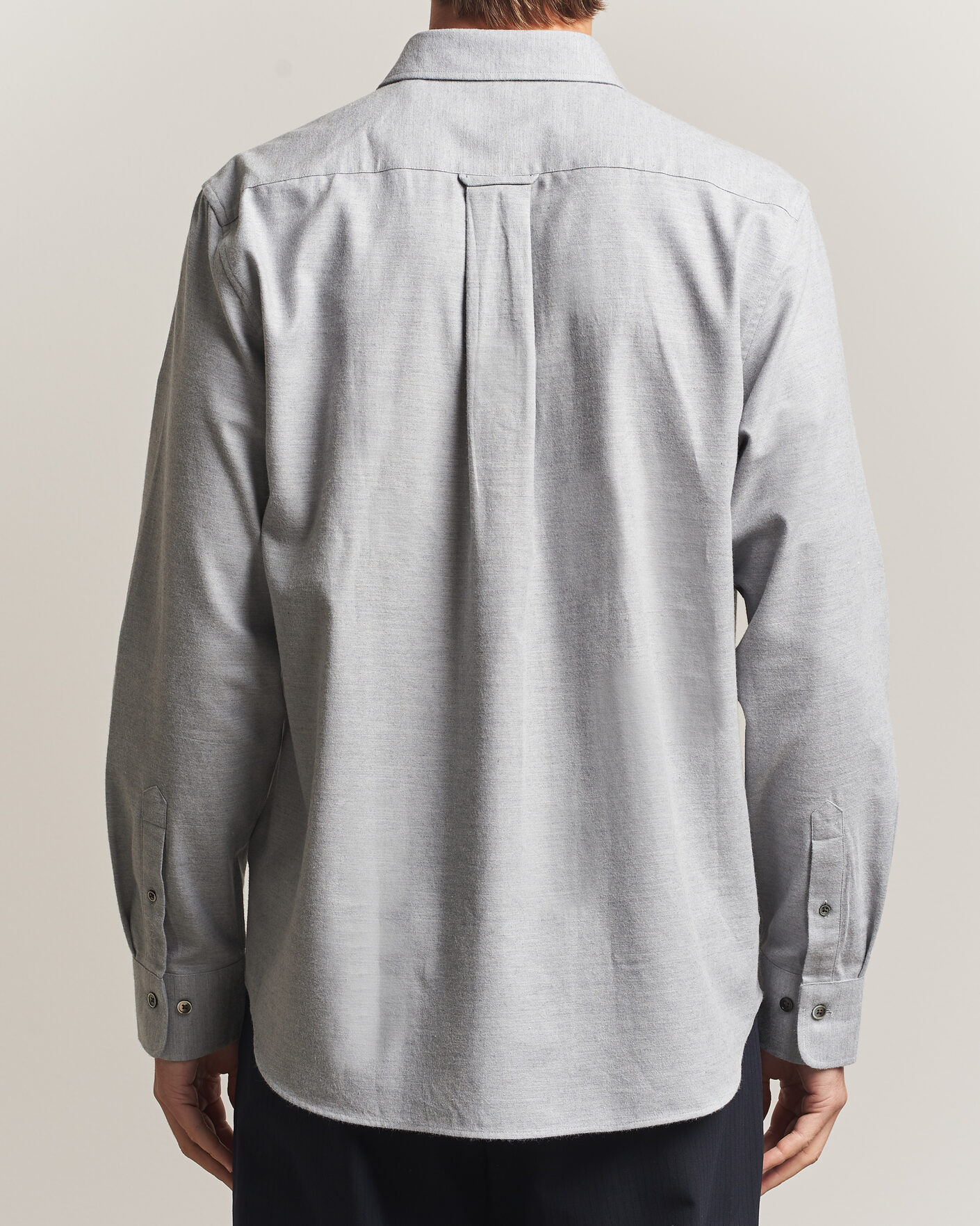Hombres | Camisas | Gant | Regular Fit Flannel Shirt Grey Melange