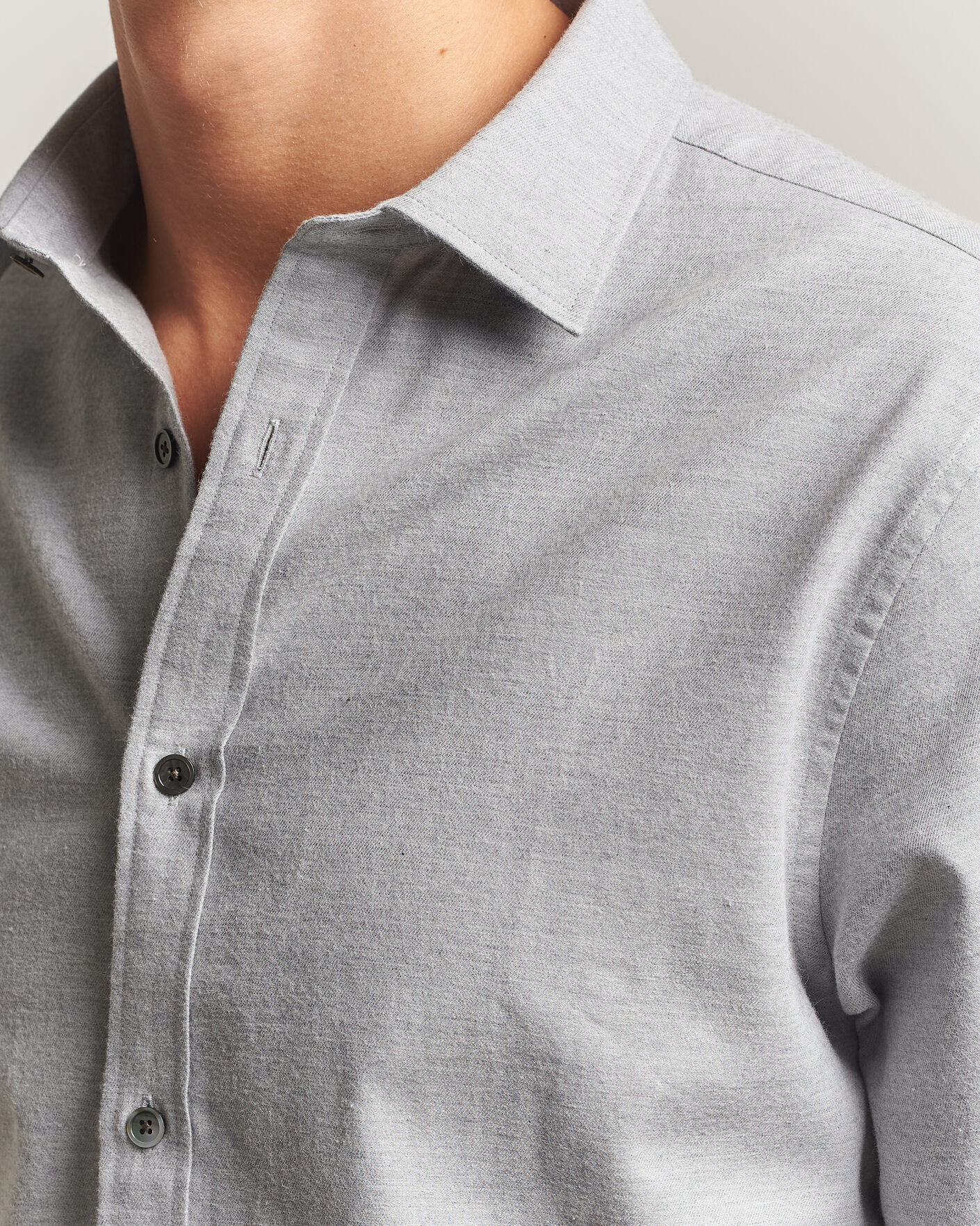Hombres | Camisas | Gant | Regular Fit Flannel Shirt Grey Melange
