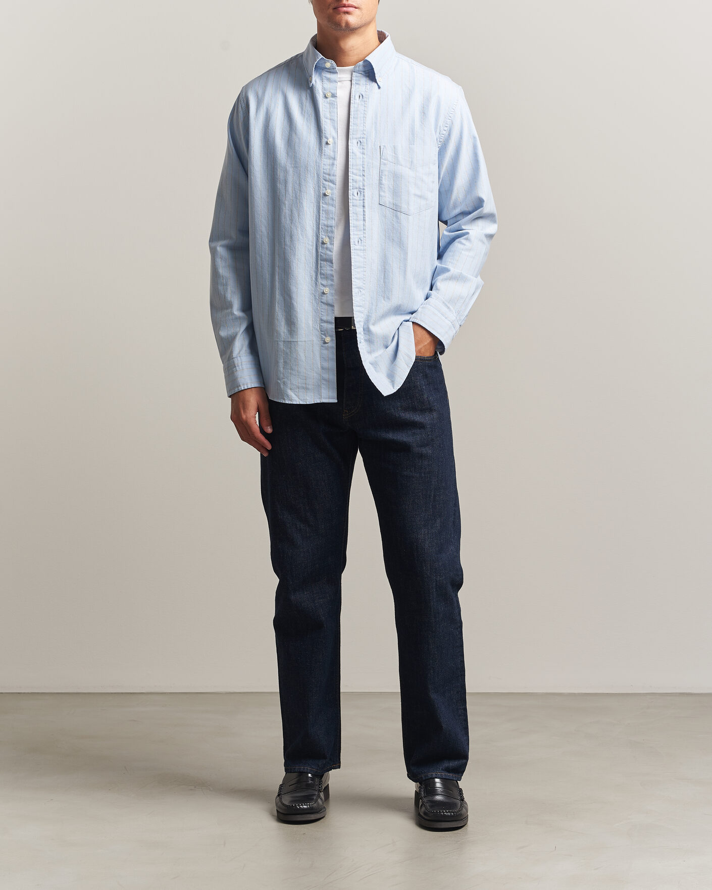 Hombres | Camisas | Gant | Regular Fit Archive Oxford Striped Shirt Clear Sky
