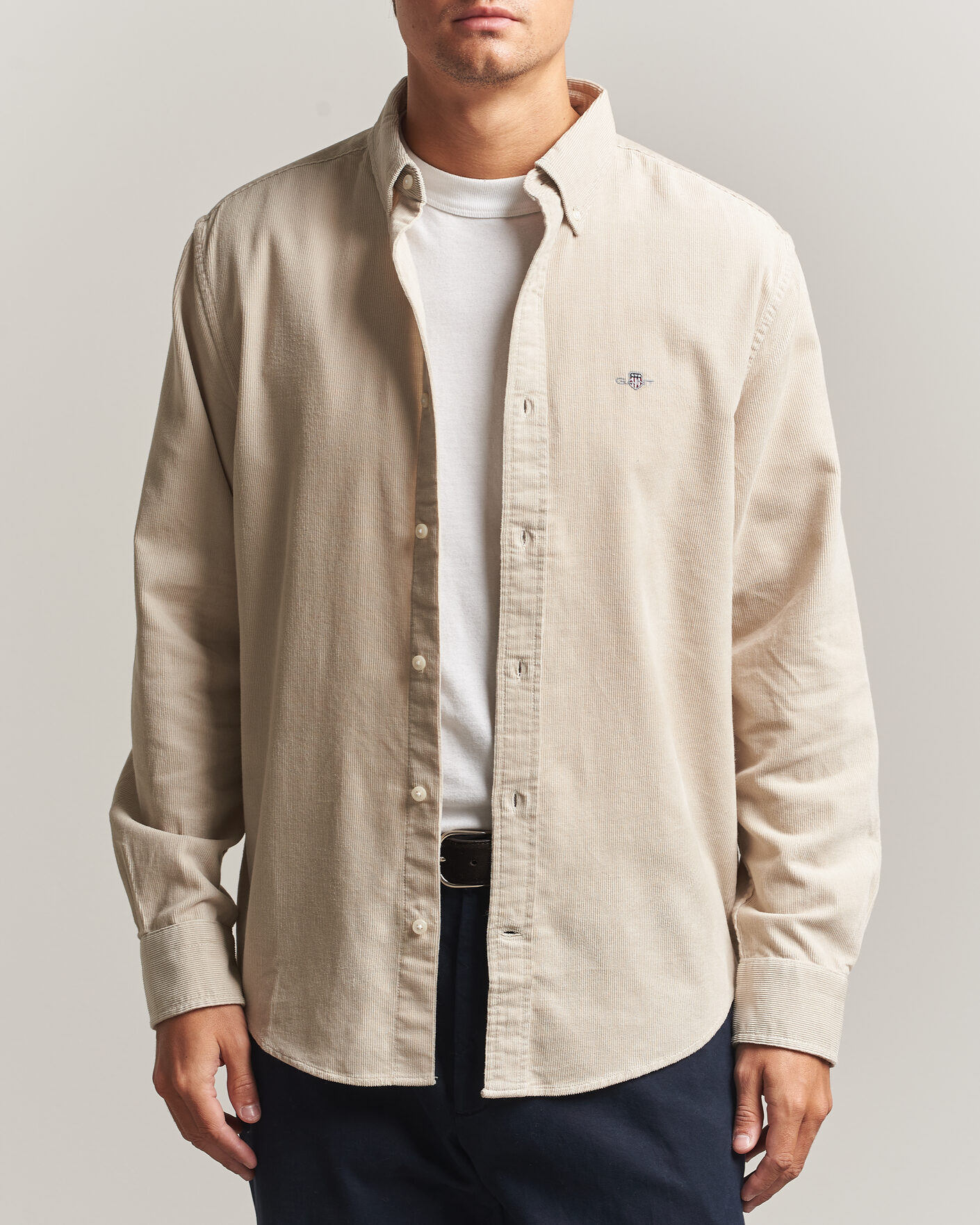 Hombres | Camisas | Gant | Regular Fit Corduroy Shirt Clay Beige