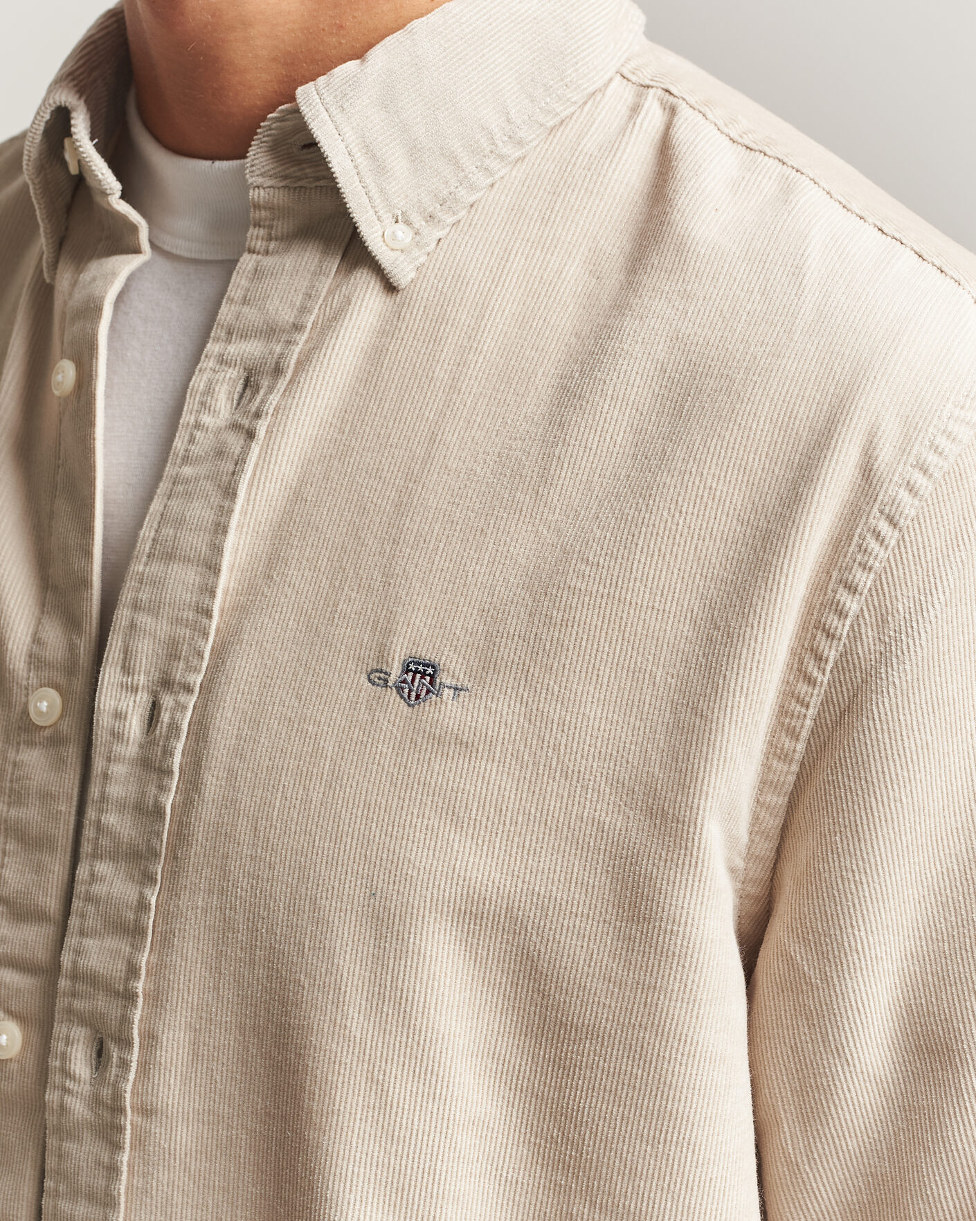 Hombres | Camisas | Gant | Regular Fit Corduroy Shirt Clay Beige