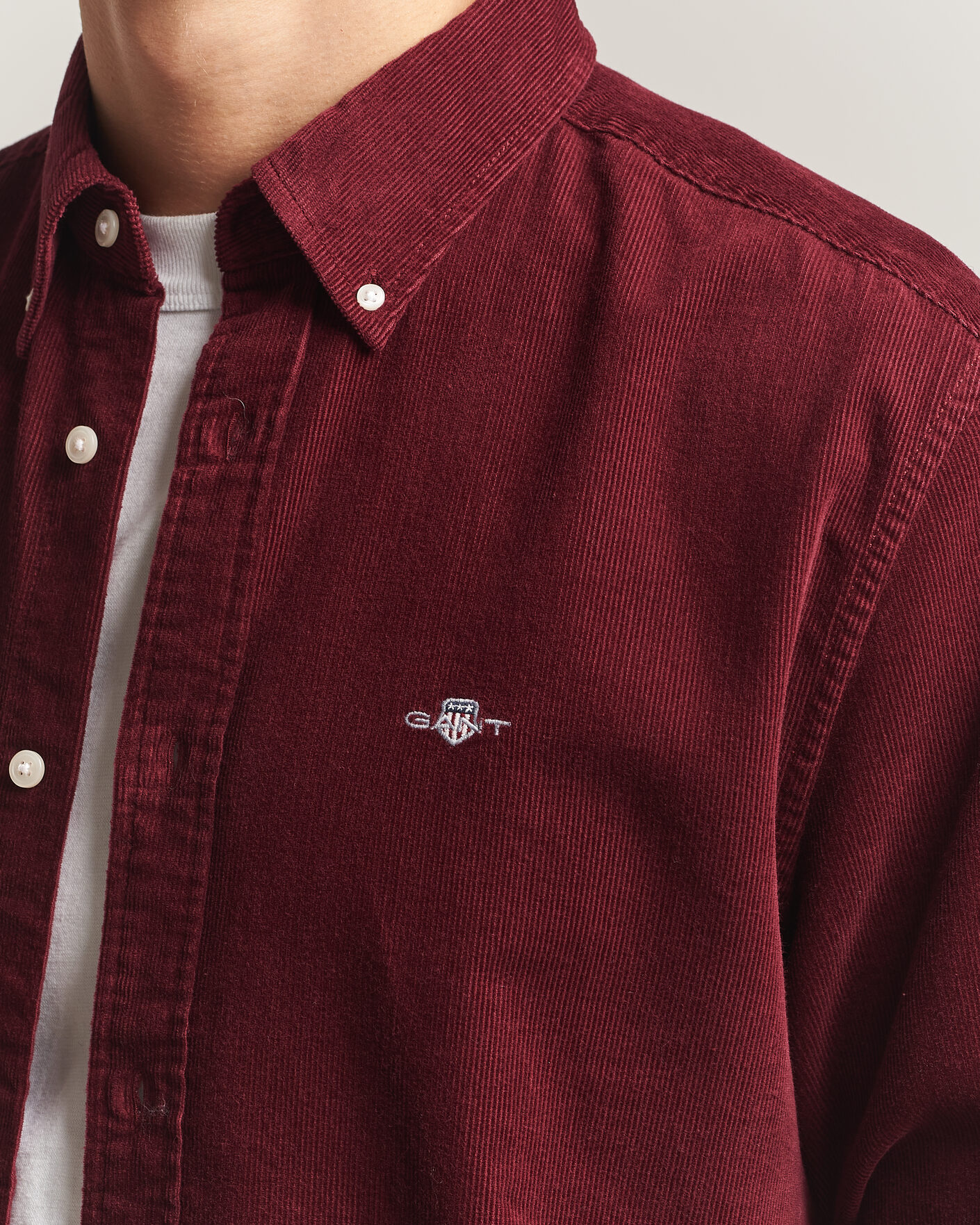 Hombres | Camisas | Gant | Regular Fit Corduroy Shirt Deep Grape Wine