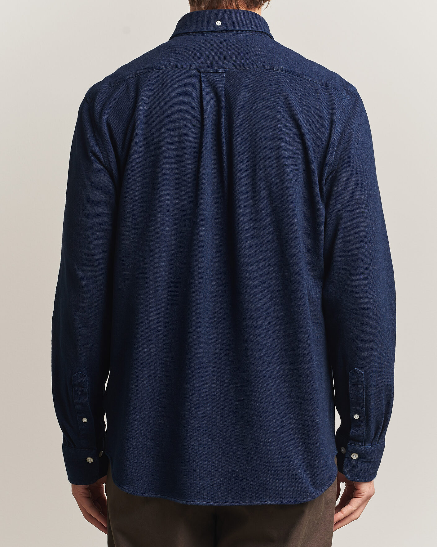 Hombres | Camisas | Gant | Regular Fit Indigo Jersey Pique Shirt Dark Blue