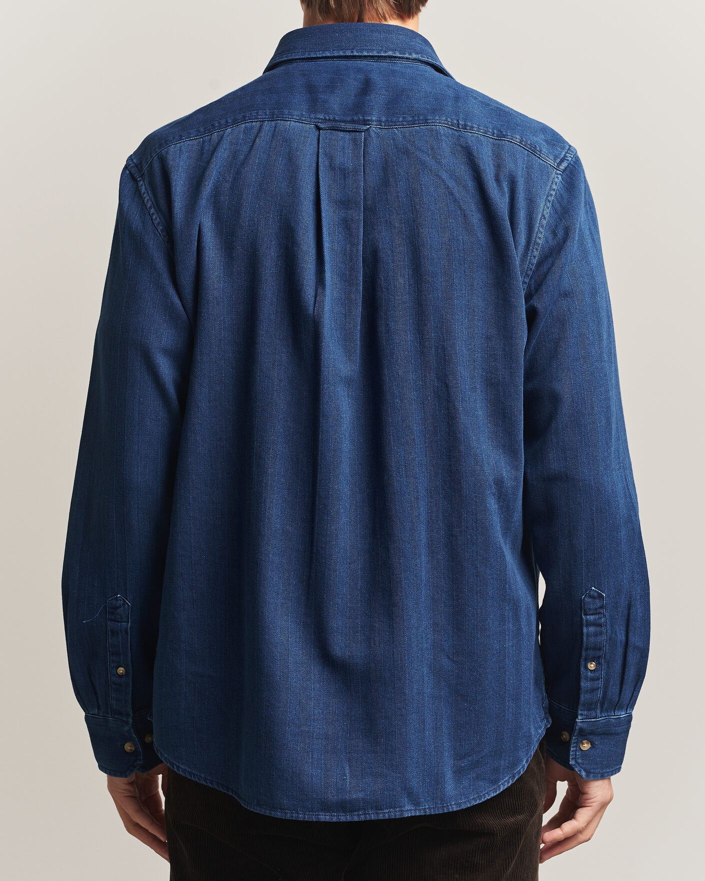 Hombres | Camisas | Gant | Regular Fit Indigo Herringbone Overshirt Mid Blue