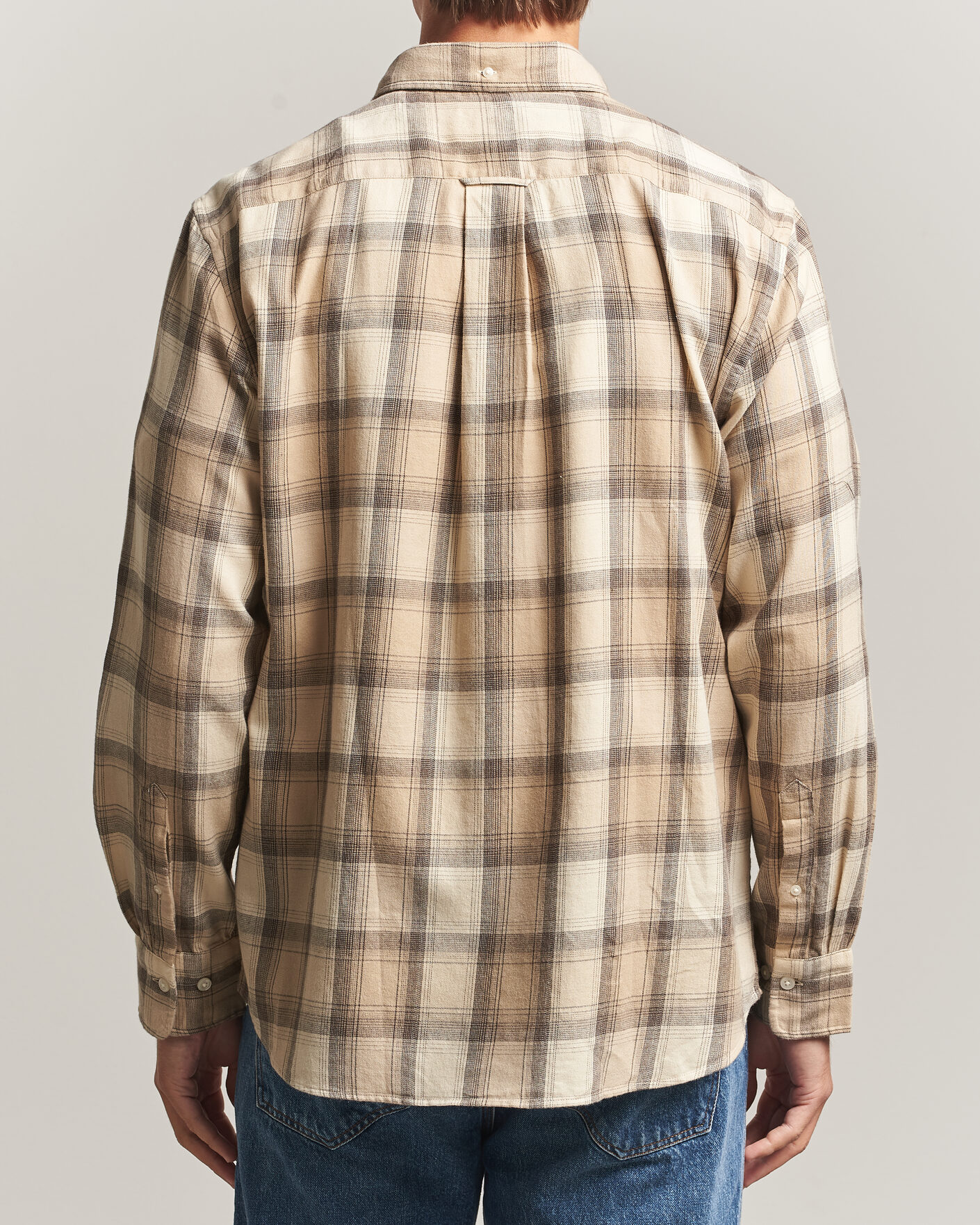 Hombres | Camisas | Gant | Regular Fit Windblown Flannel Checked Shirt Dry Sand