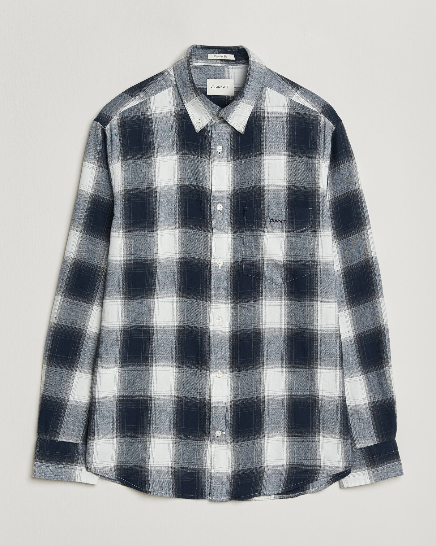 Hombres | Camisas | Gant | Regular Fit Windblown Flannel Checked Shirt Evening Blue