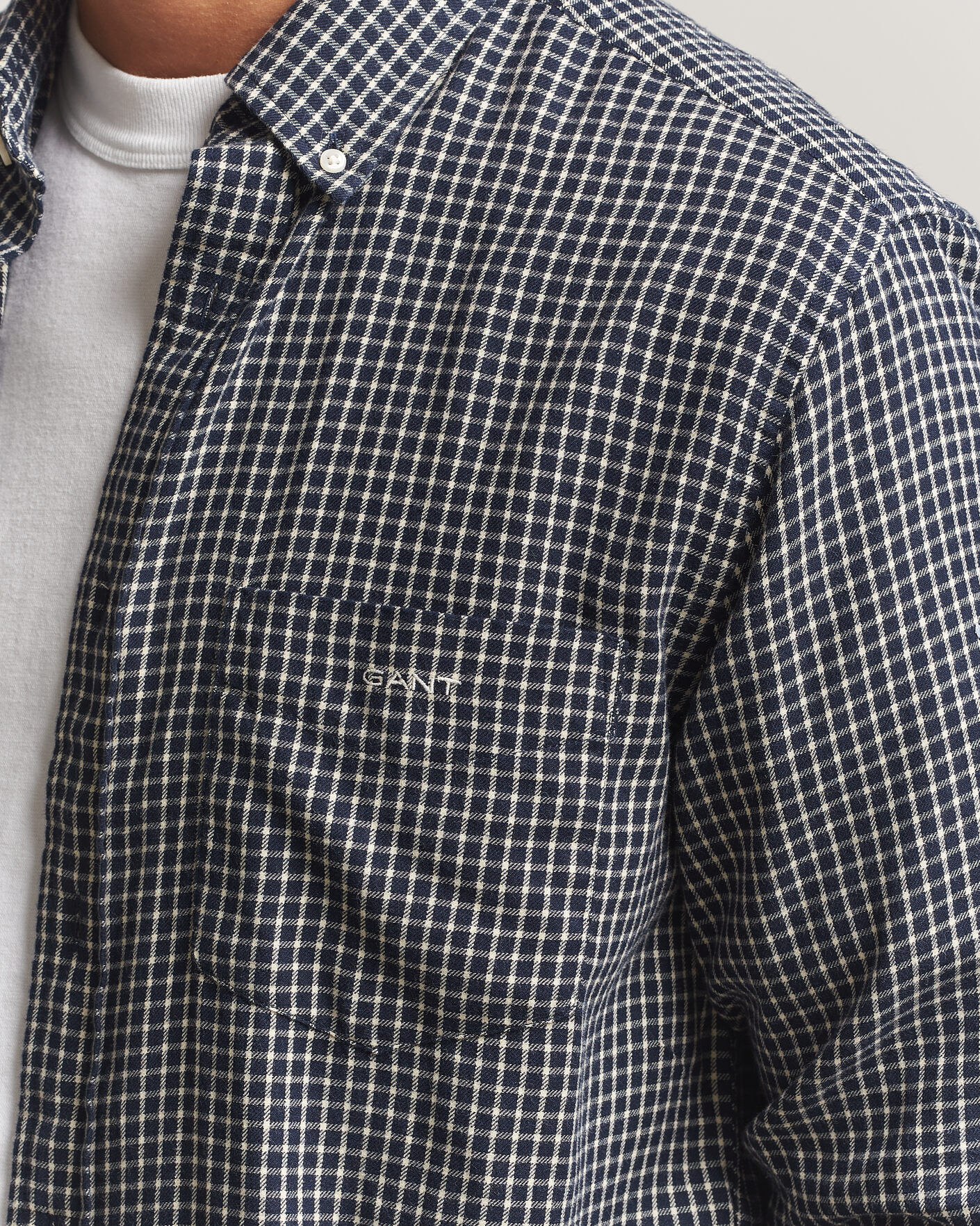 Hombres | Camisas | Gant | Regular Fit Windblown Flannel Checked Shirt Evening Blue