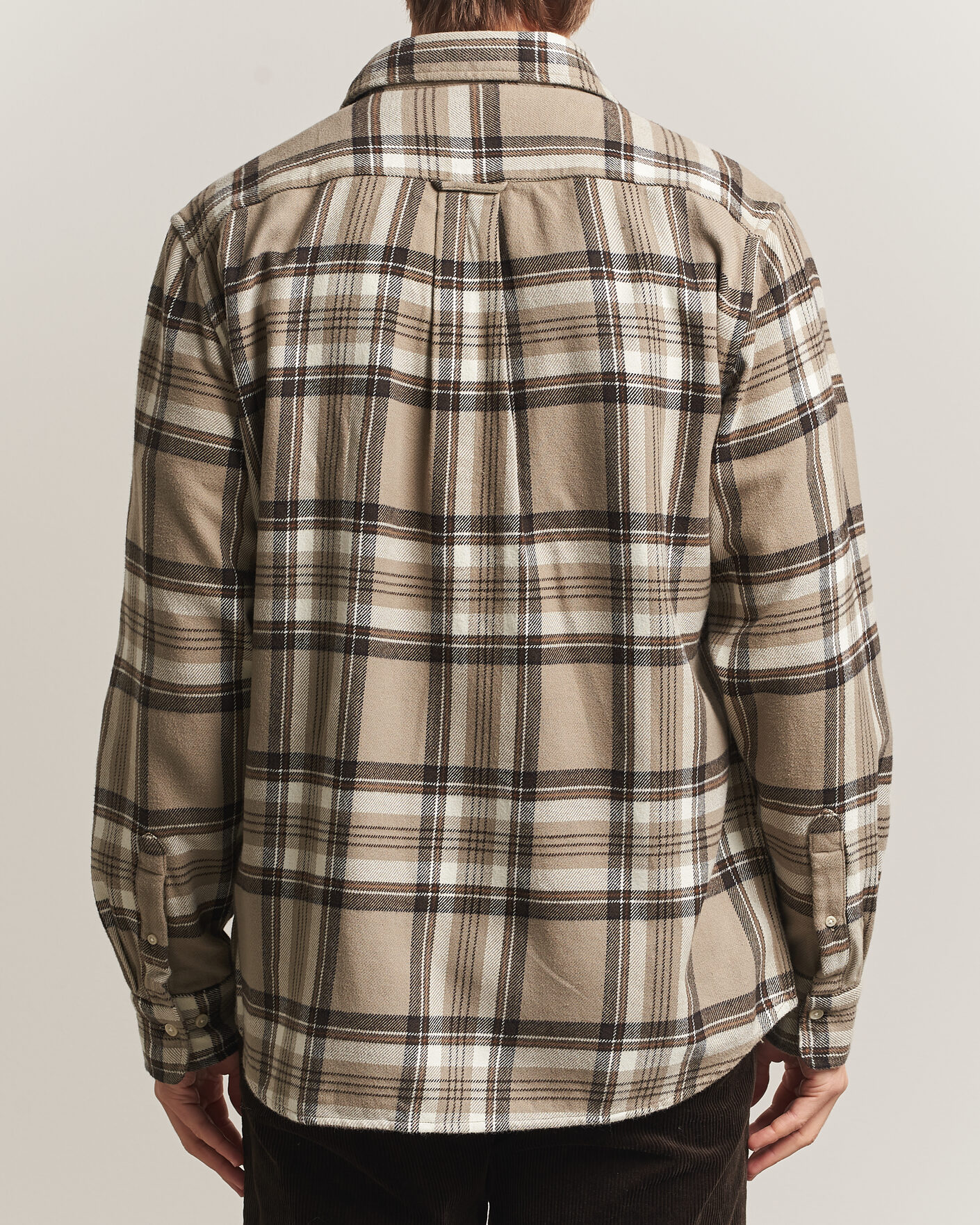Hombres | Camisas | Gant | Regular Fit Flannel Checked Overshirt Mist Taupe